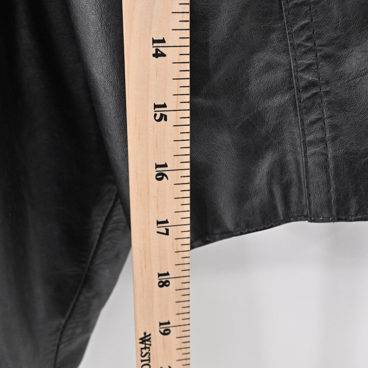 VINTAGE Leather Jacket Womens Sz M Black Studded Crop Moto Grunge Retro USA 80s