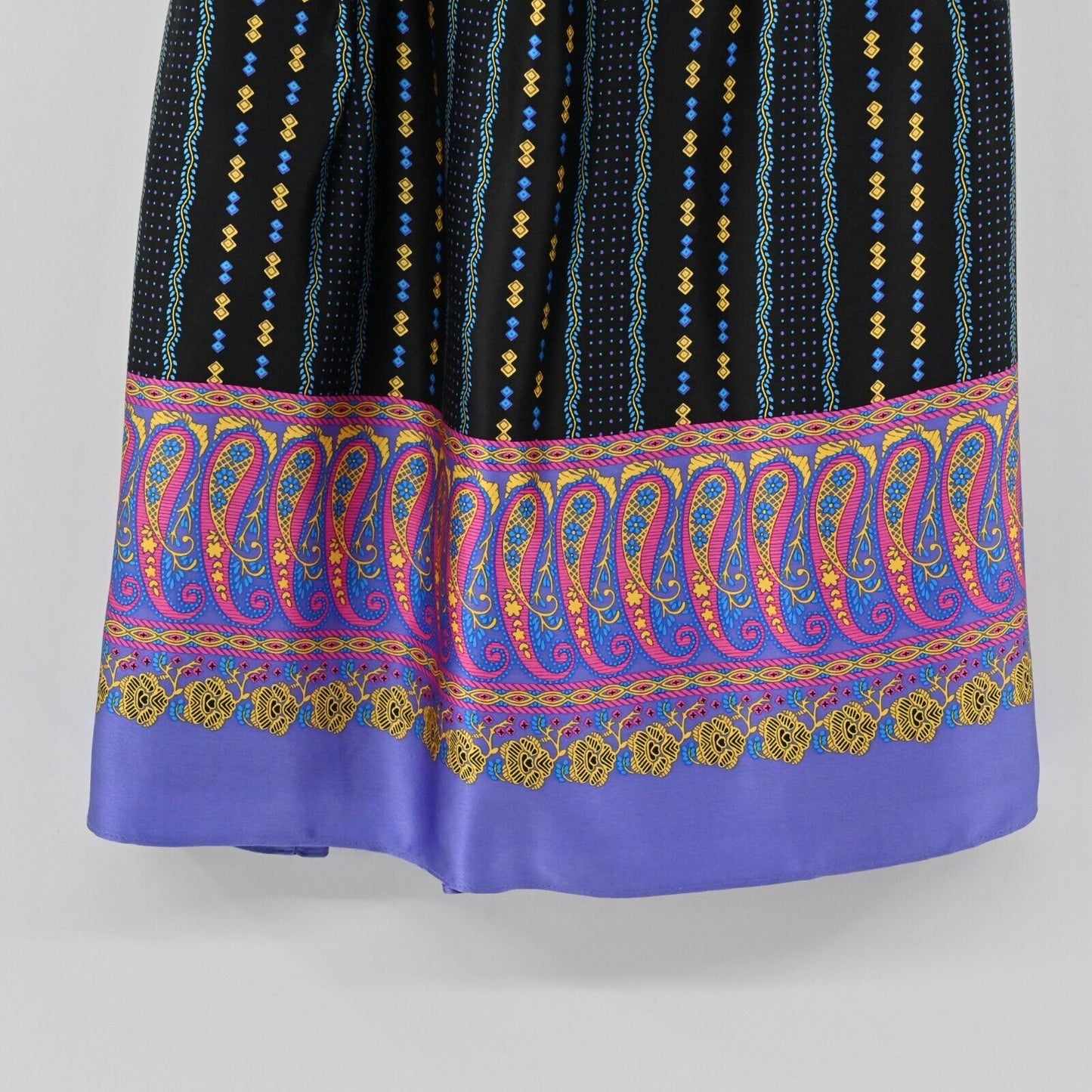 Vtg BETSEY JOHNSON Dress Womens Sz 4 Silk Y2K Strapless Multicolor Print Ruffle