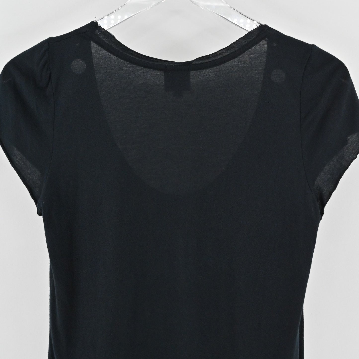Haute Hippie Womens Black Scoop Neck Modal Top Size S Gromet Detail Casual Shirt