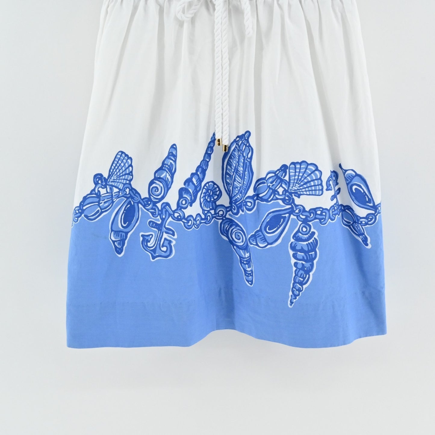 Lilly Pulitzer Nettie Dress Size XS Fallin In Love Blue Rope Belt Nautical Beach