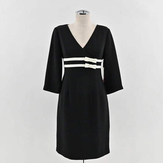 Vtg Y2k Twee Black Dress Size 2 Petite Bow Geisha Mod Retro Elegant Polished