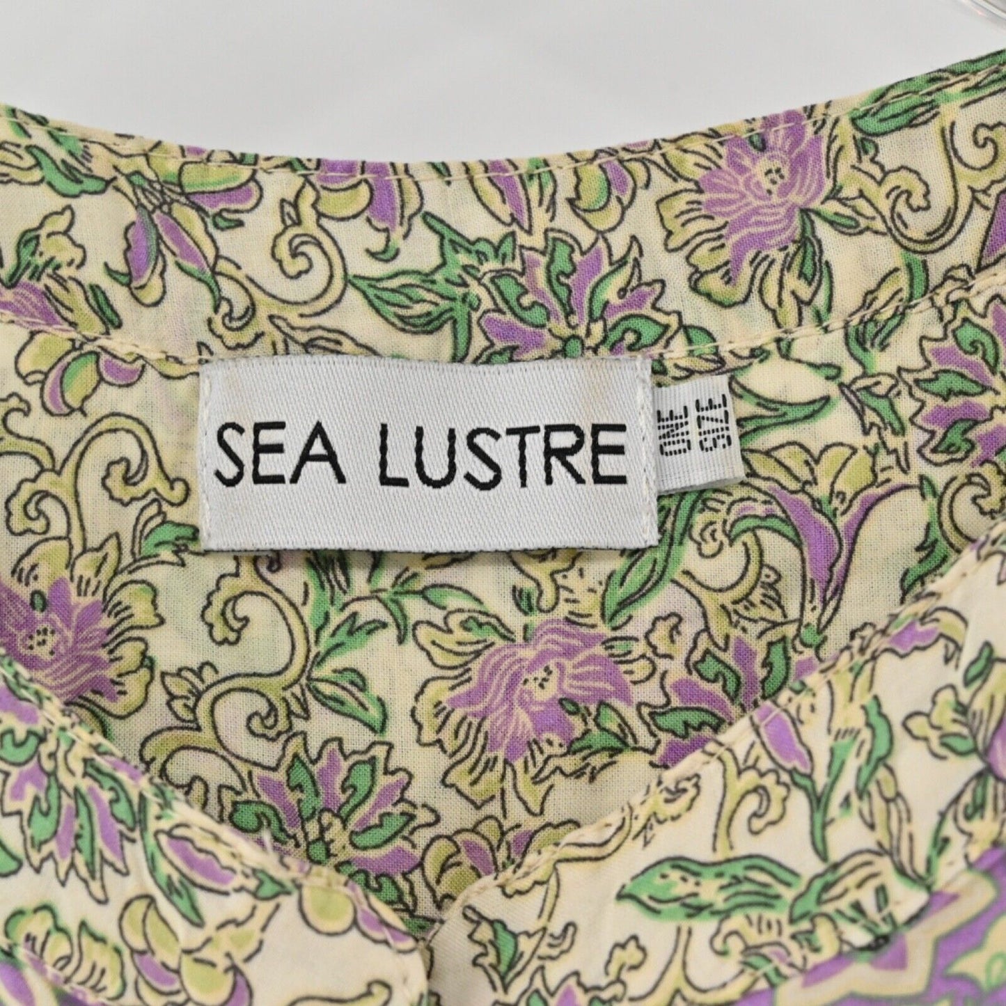 SEA LUSTRE Dress Womens One Size Green Floral Jet Setter Mini Tunis 3/4 Sleeve