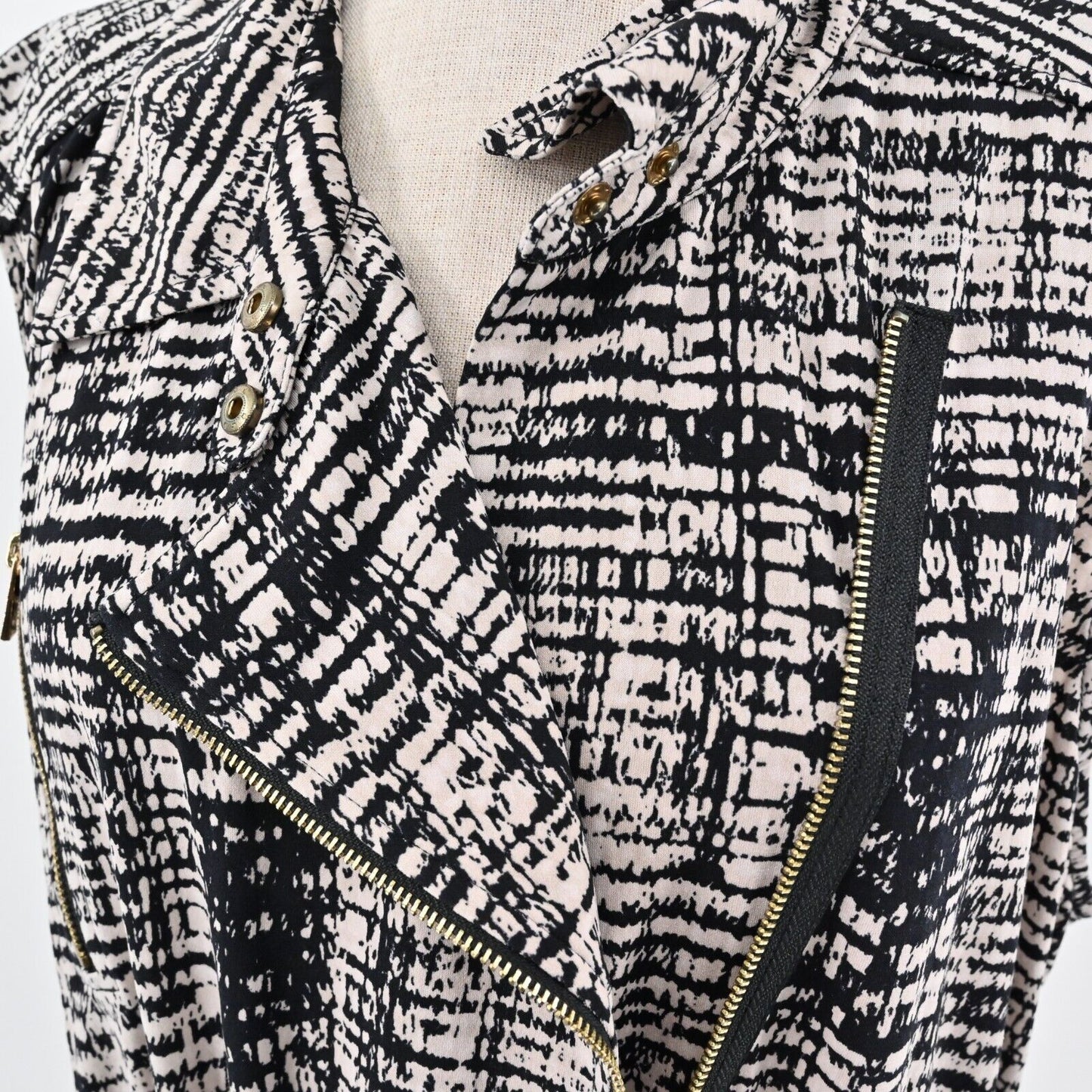 CALVIN KLEIN Jumpsuit Womens Size XXL Sleeveless Wide Leg Printed Stretch Zip