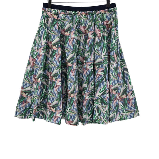 INWEAR by HELENA Skirt Women Sz 14 Tropical Geometric Print Elastic Waist A Line