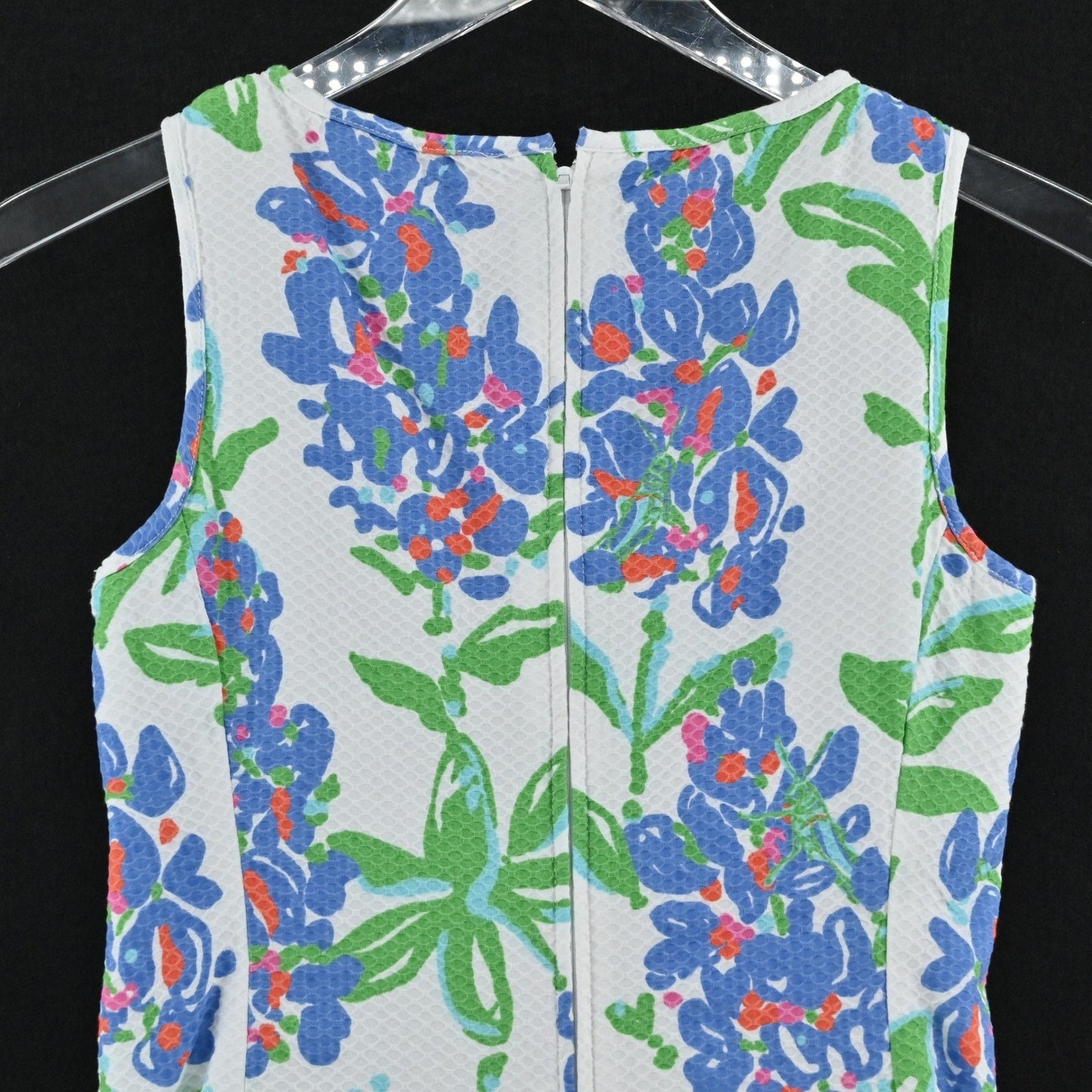 Lilly Pulitzer Ricci Shift Dress Size 0 Blue Bonnets Garden Party Lattice Neck