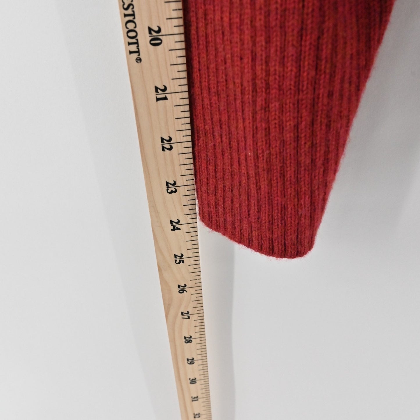 Eileen Fisher Womens Open Front Ribbed Cardigan Sweater Size S Red Wool Knit