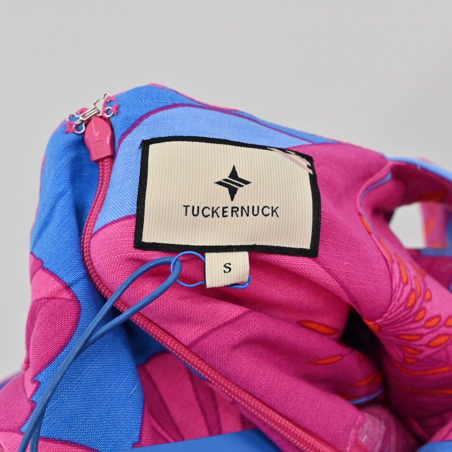 TUCKERNUCK Dress Womens Size S Pink Wild Azalea Linen Blend Ruffle Edisto Mini