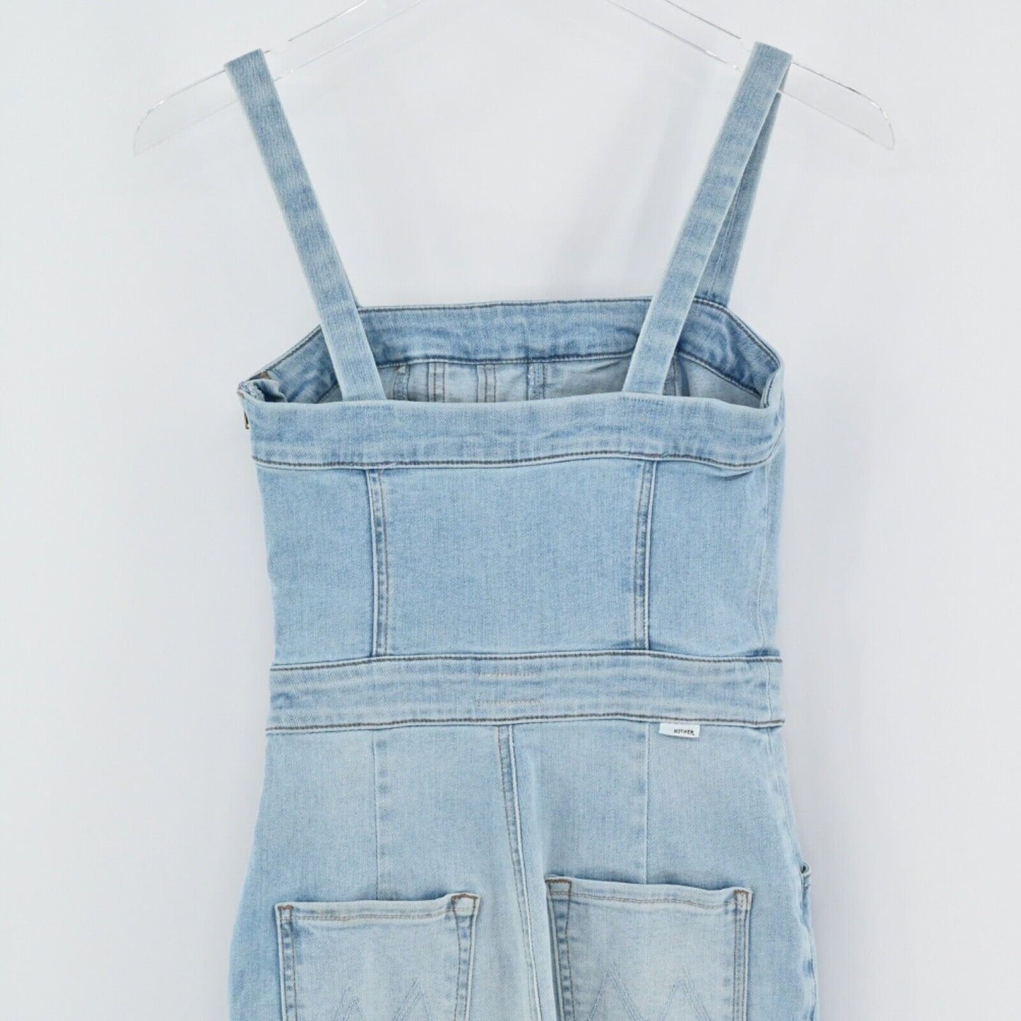 MOTHER Dress Womens Size 24 The Pocket Hustler Denim Overall Cotton Stretch