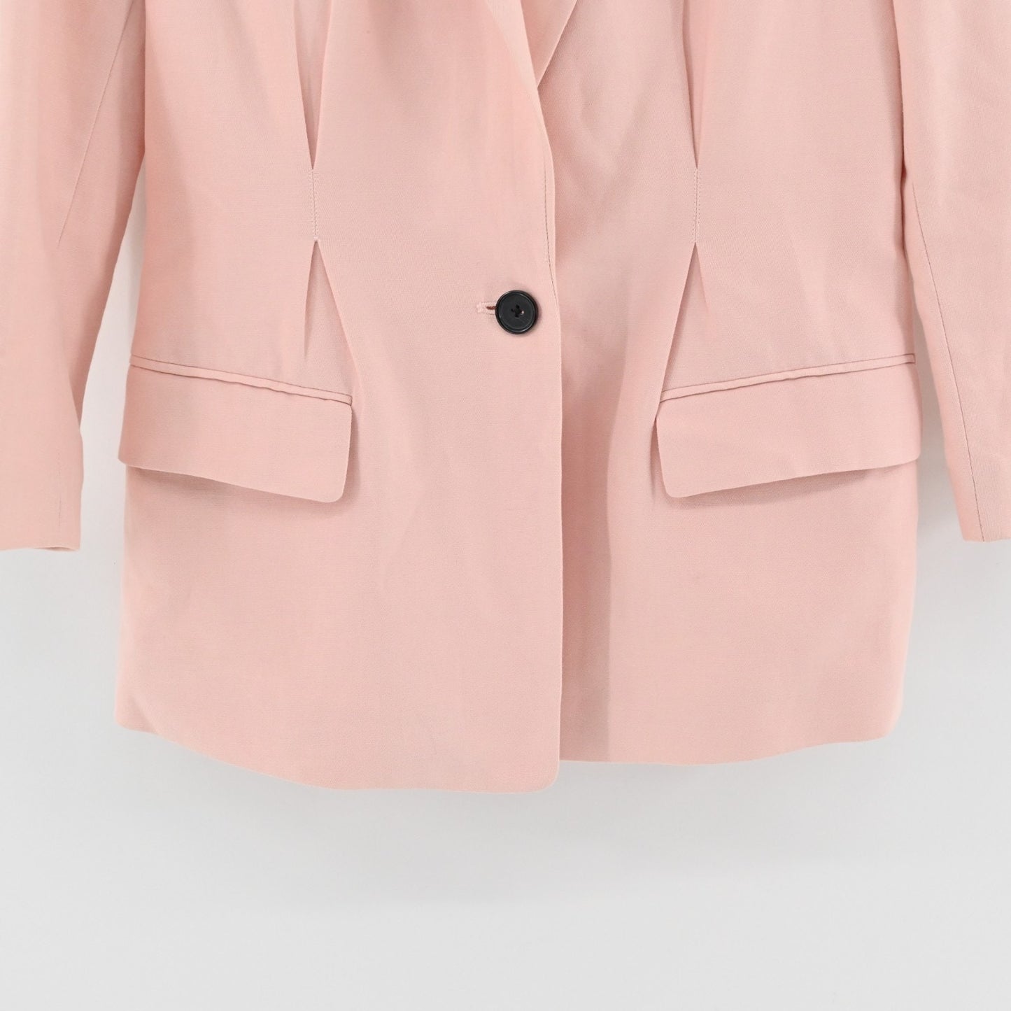 Joie Womens Pleat Front Pink Blazer Size 2 Jacket Single Breasted Linen Blend