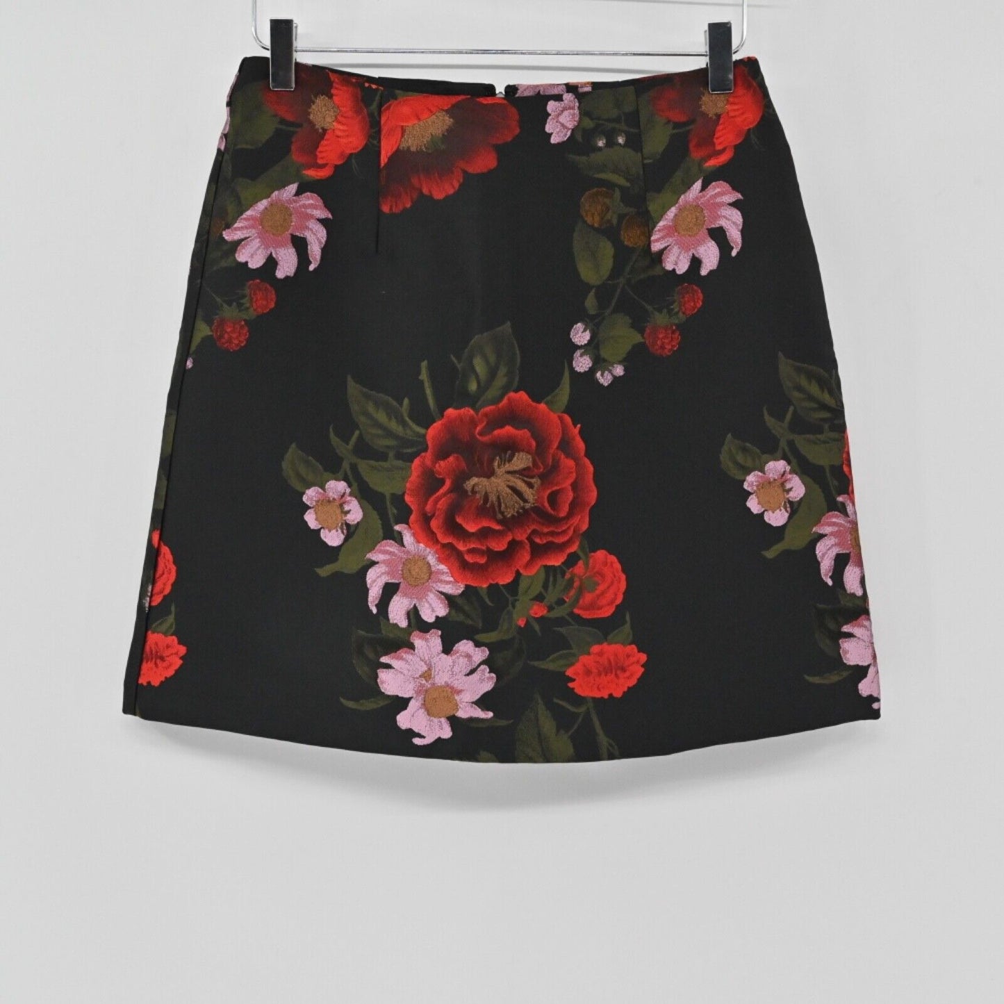 HUTCH Skirt Womens Size S Black Floral Jacquard Mini A Line Flare ANTHROPOLOGIE