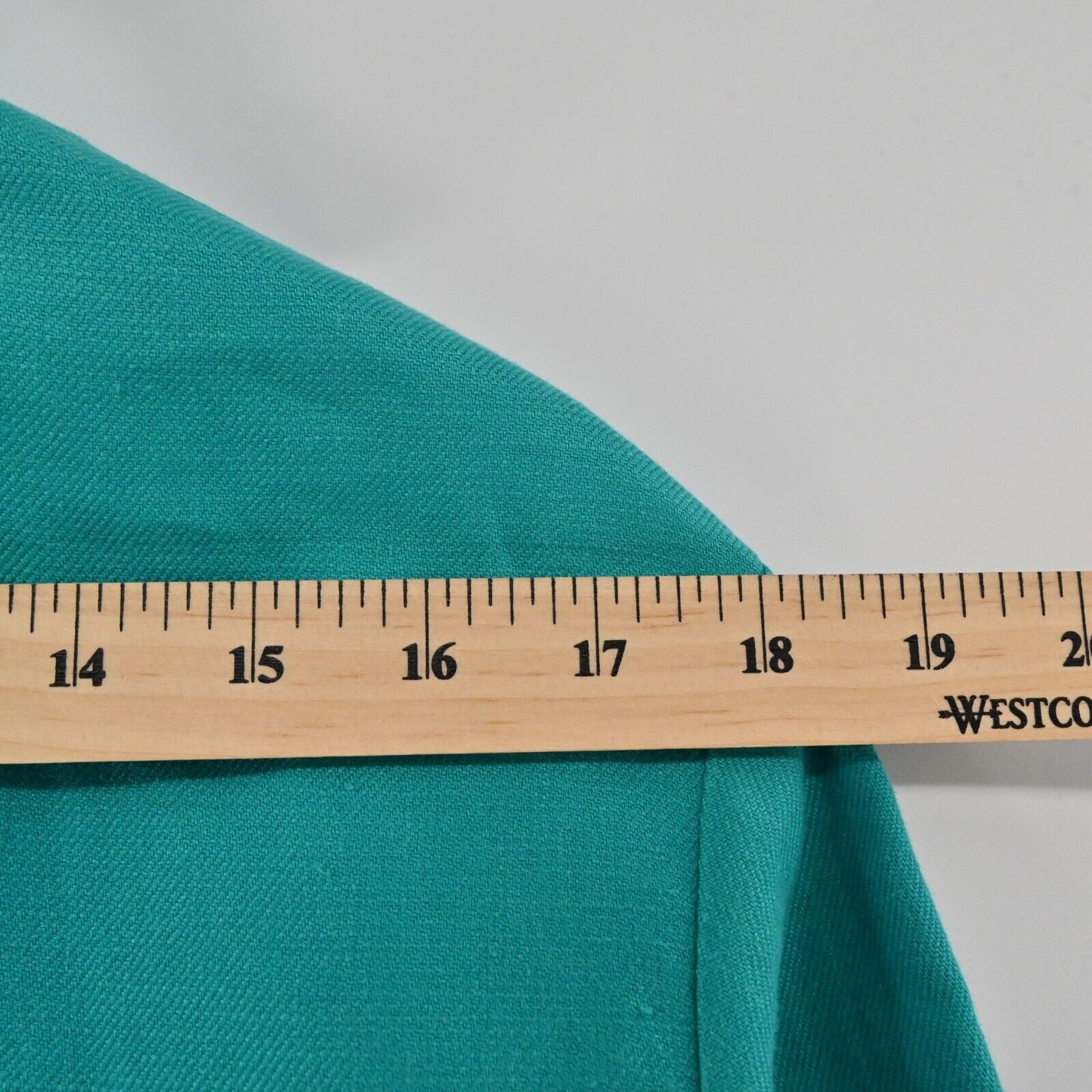 LAFAYETTE 148 Blazer Womens Size S Solid Teal Linen Button Front Pocket Collar