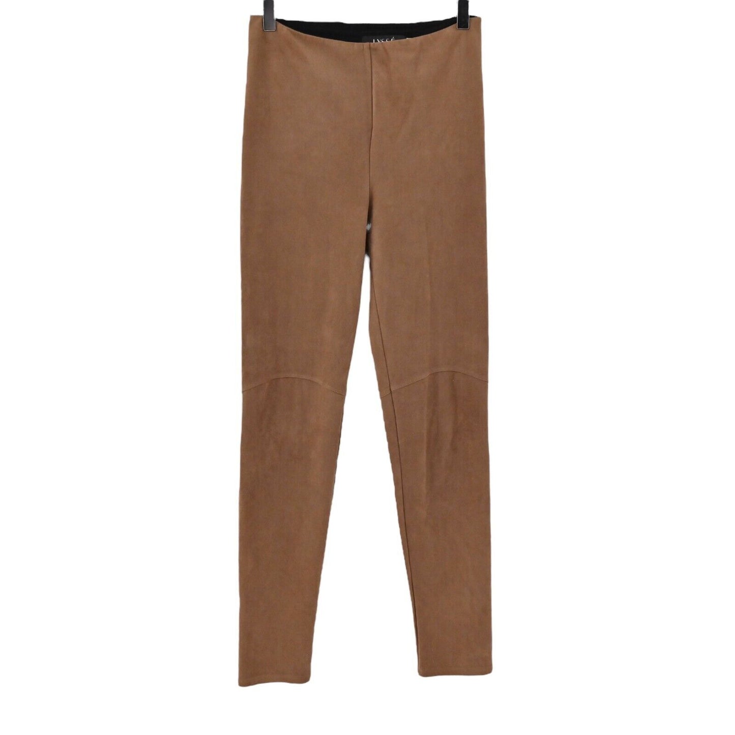 LYSSE Pants Womens Size XS Brown Faux Suede Mid Rise Equestrian Pull On Skinny