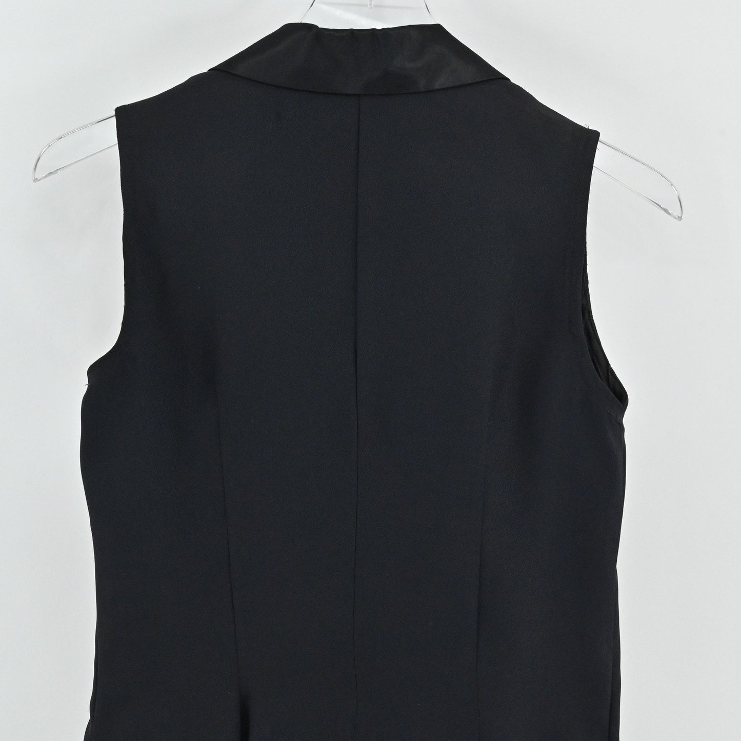 Vtg Y2k Rampage Satin Blazer Dress Size 5 Black Sleeveless Double Breasted USA