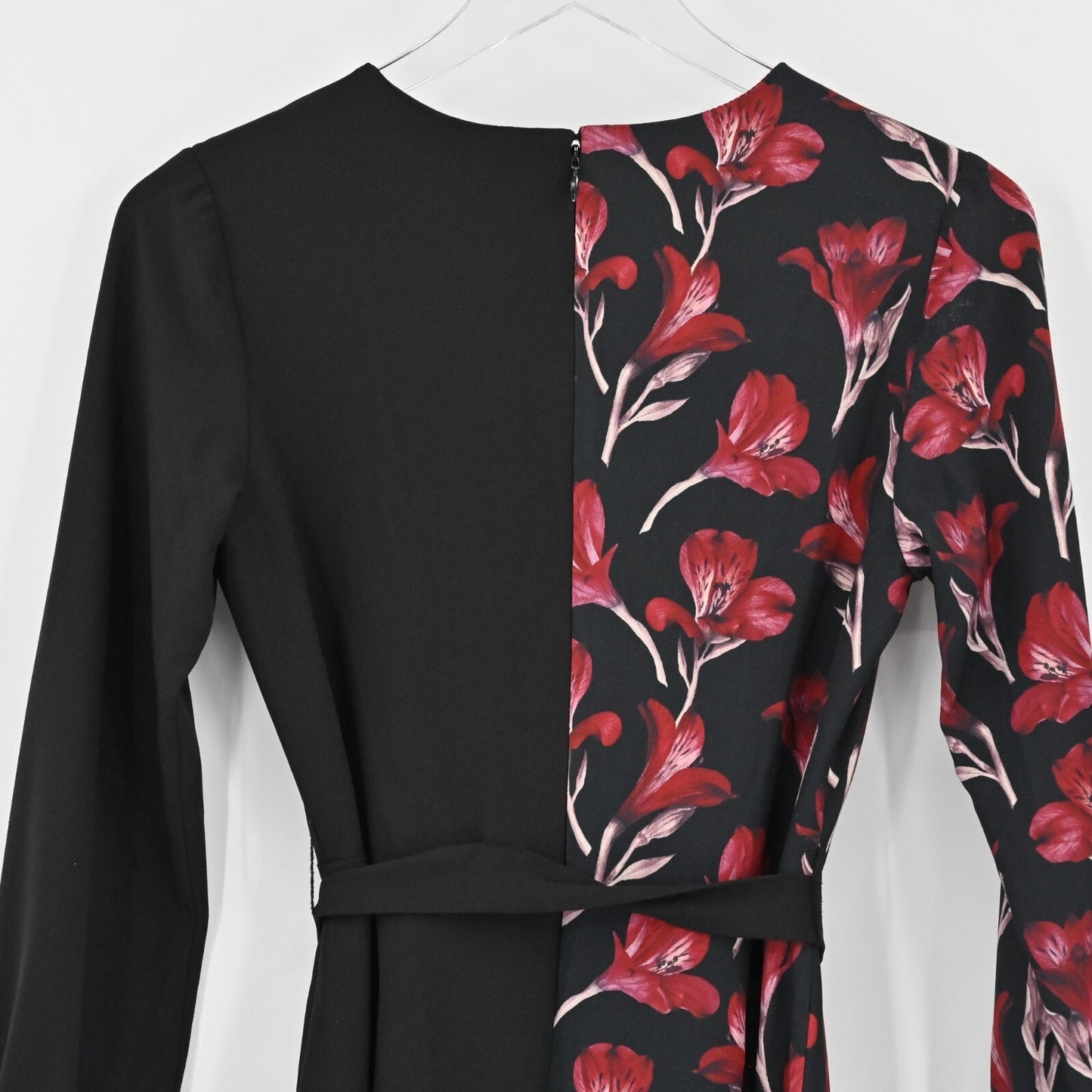 SLATE WILLOW Womens Anissa Wrap Dress Size XS Floral Colorblock Elegant Cocktail