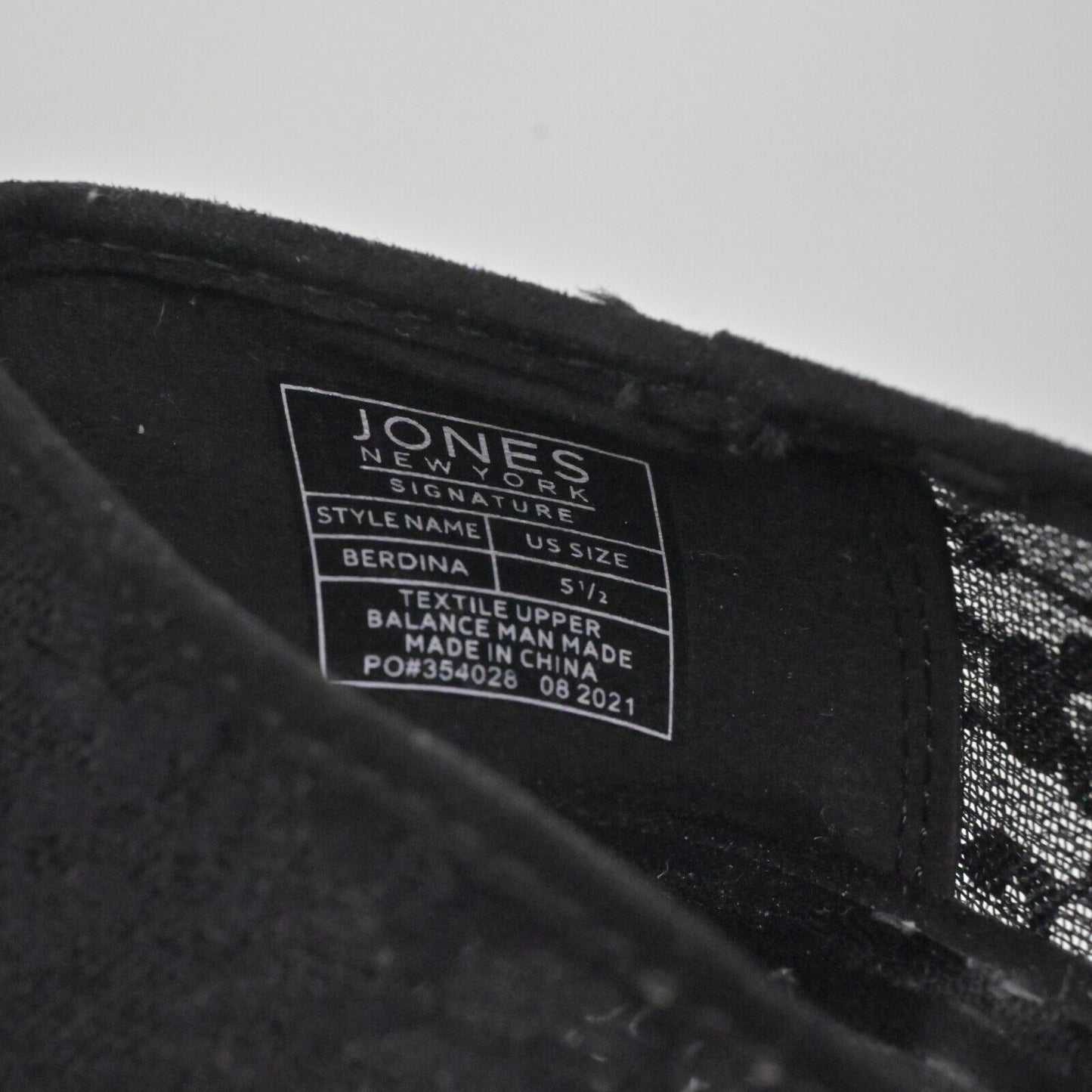 Vtg JONES NEW YORK Womens Sz 5.5 Black Floral Lace Pointed Toe Berdina Stiletto