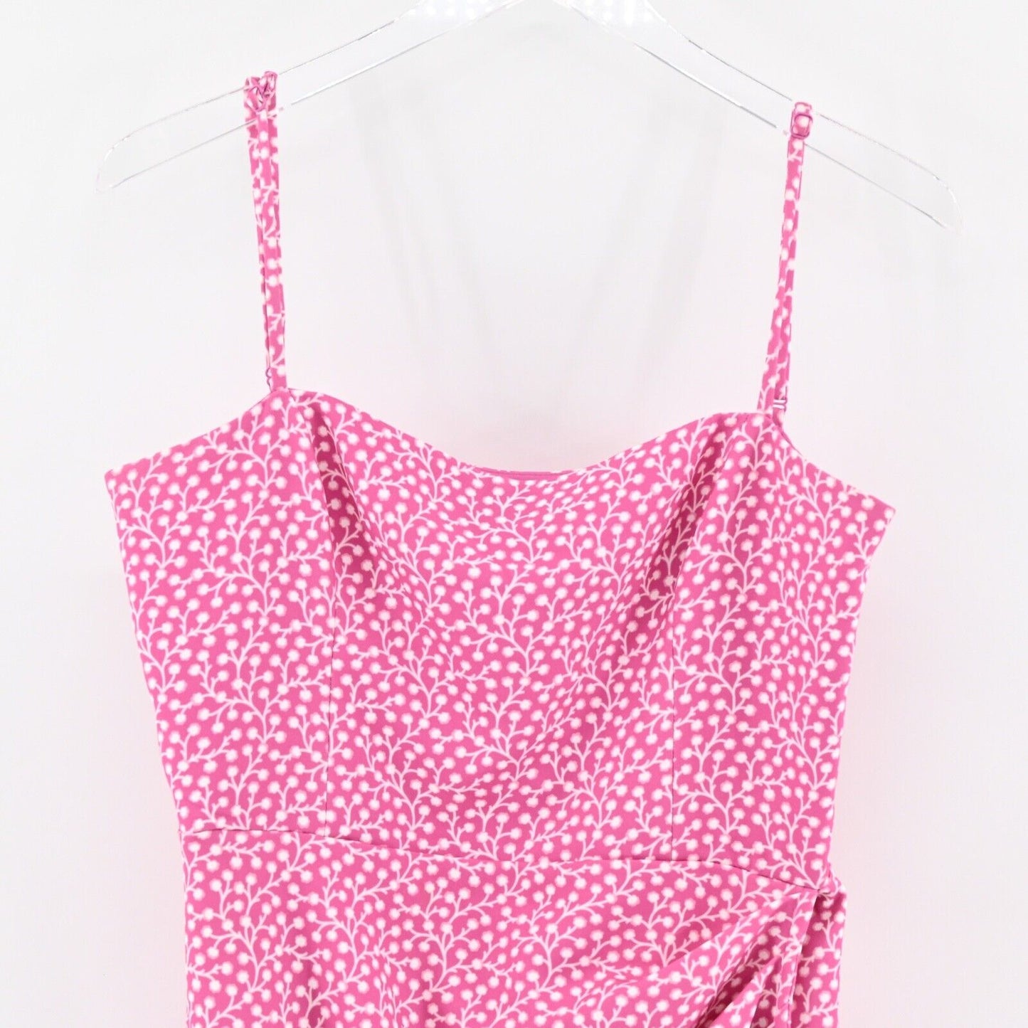 FRENCH CONNECTION Dress Size 10 Pink Floral Square Neck Elao Whisper A Line Mini