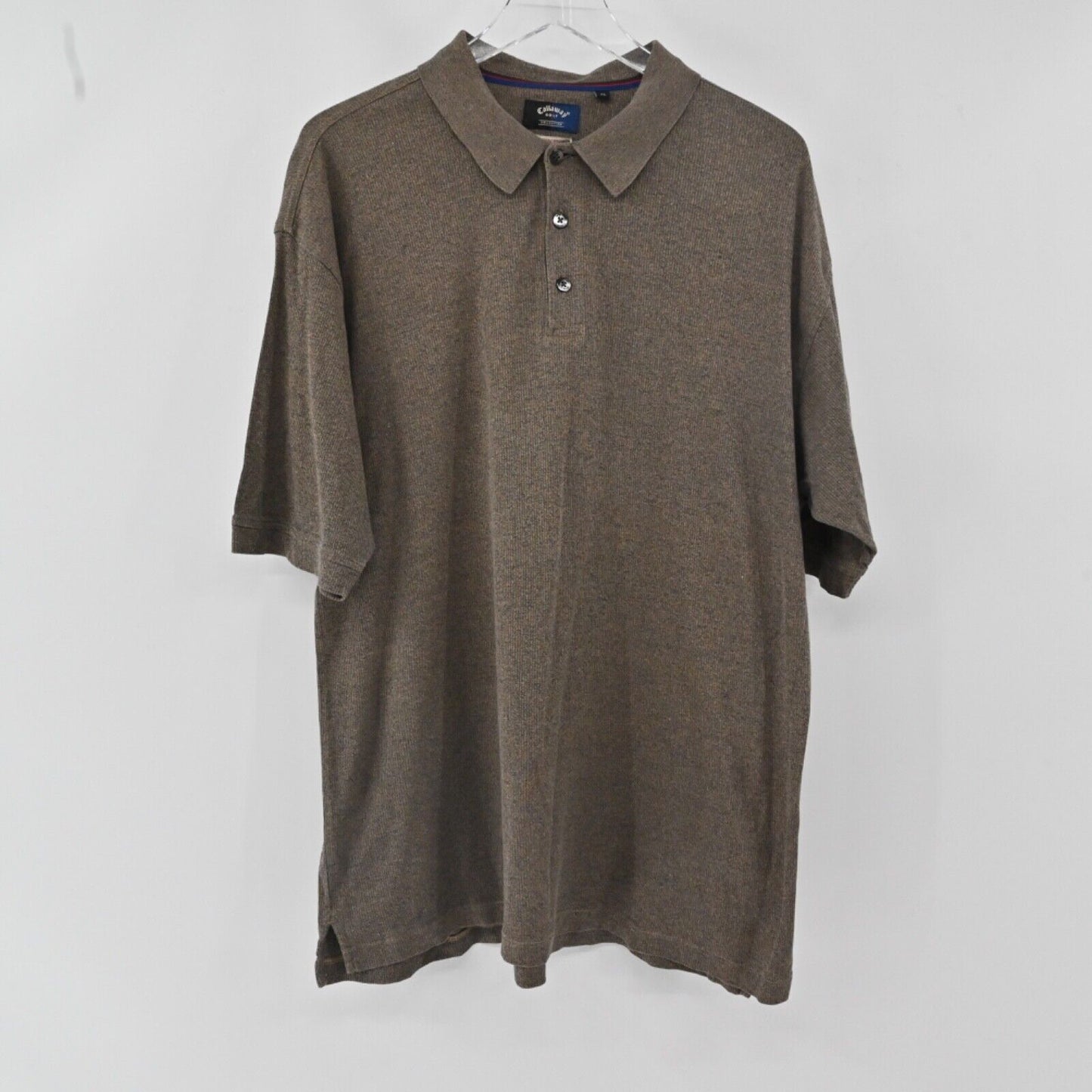 Vtg CALLAWAY Polo Mens Sz XL Brown 100% Cotton Golf Collection Short Sleeve 90s