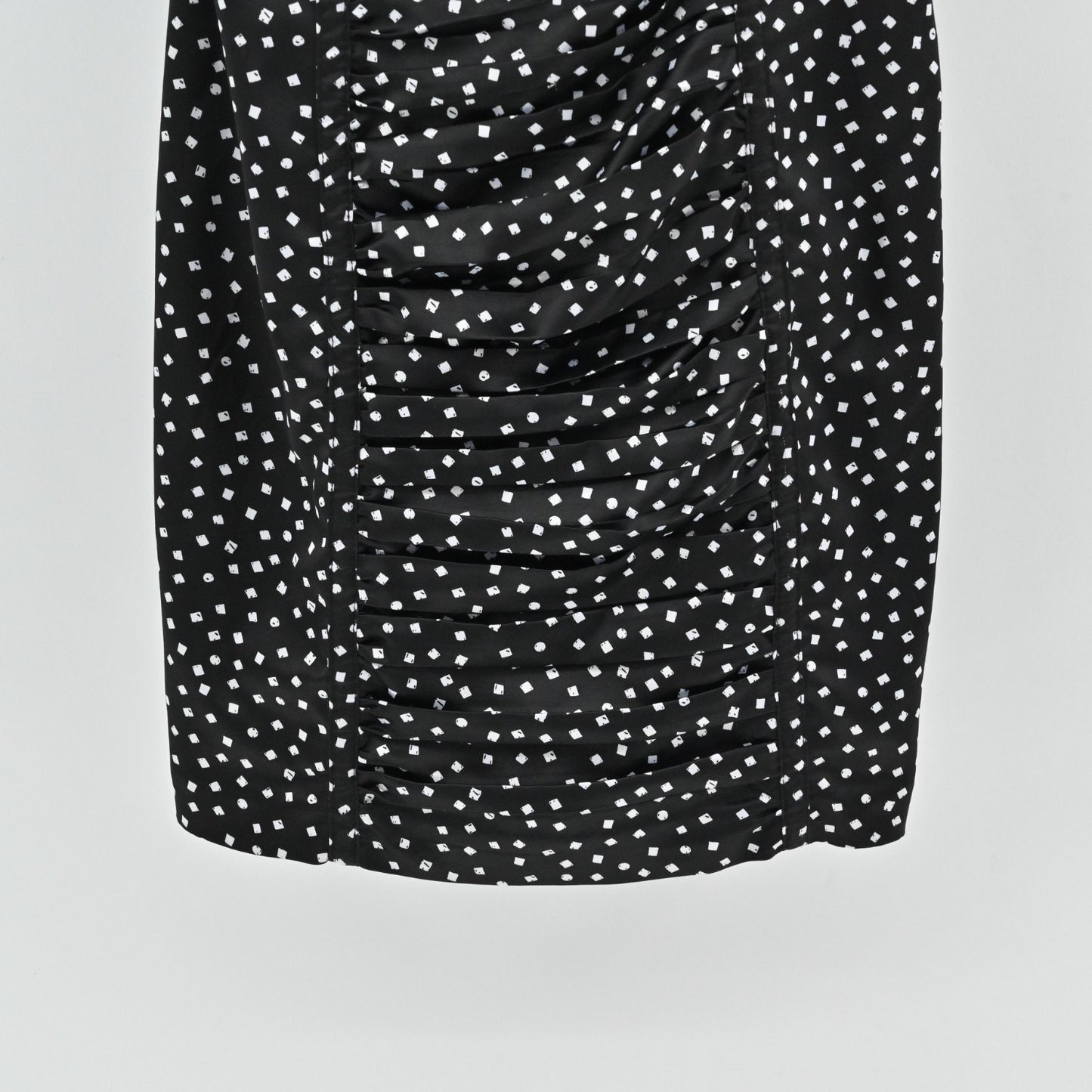 Vtg Y2k Guess Pin Up Dress Size 0 Rockabilly Polka Dot Retro Black White Ruched