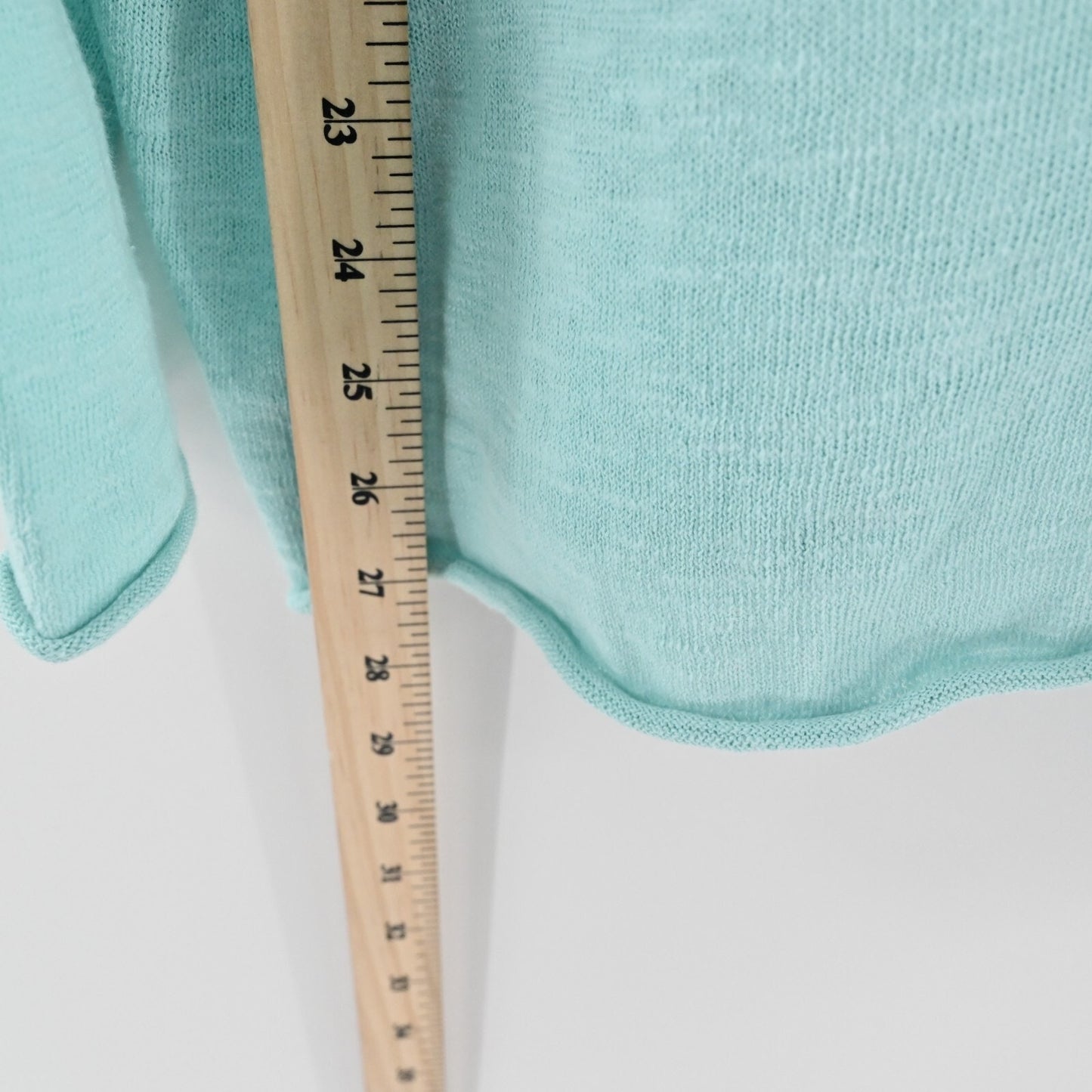 EILEEN FISHER WomensSlubby Sweater Sz L VNeck Long Sleeve Aqua Blue Green Top