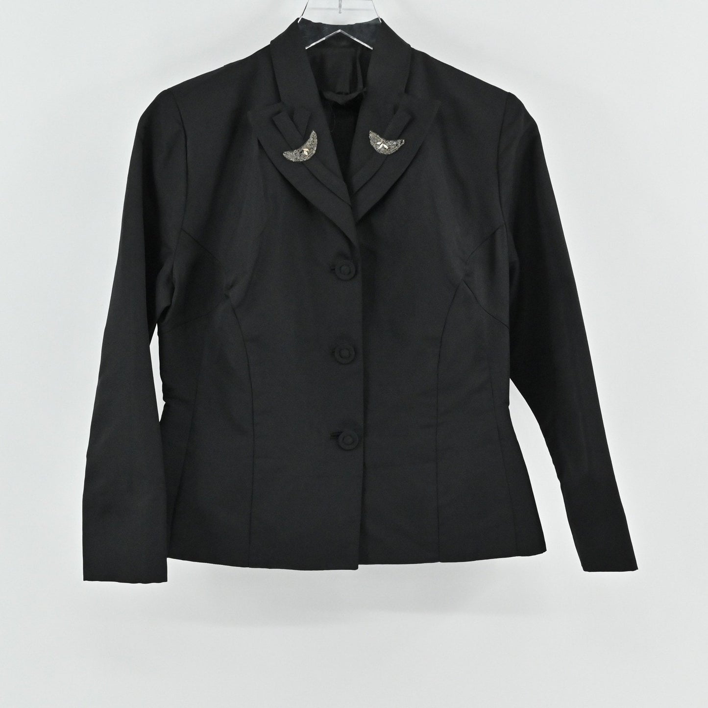 True Vintage 60s Black Skirt Suit Set Size S Blazer Pencil Secretary Movie Prop