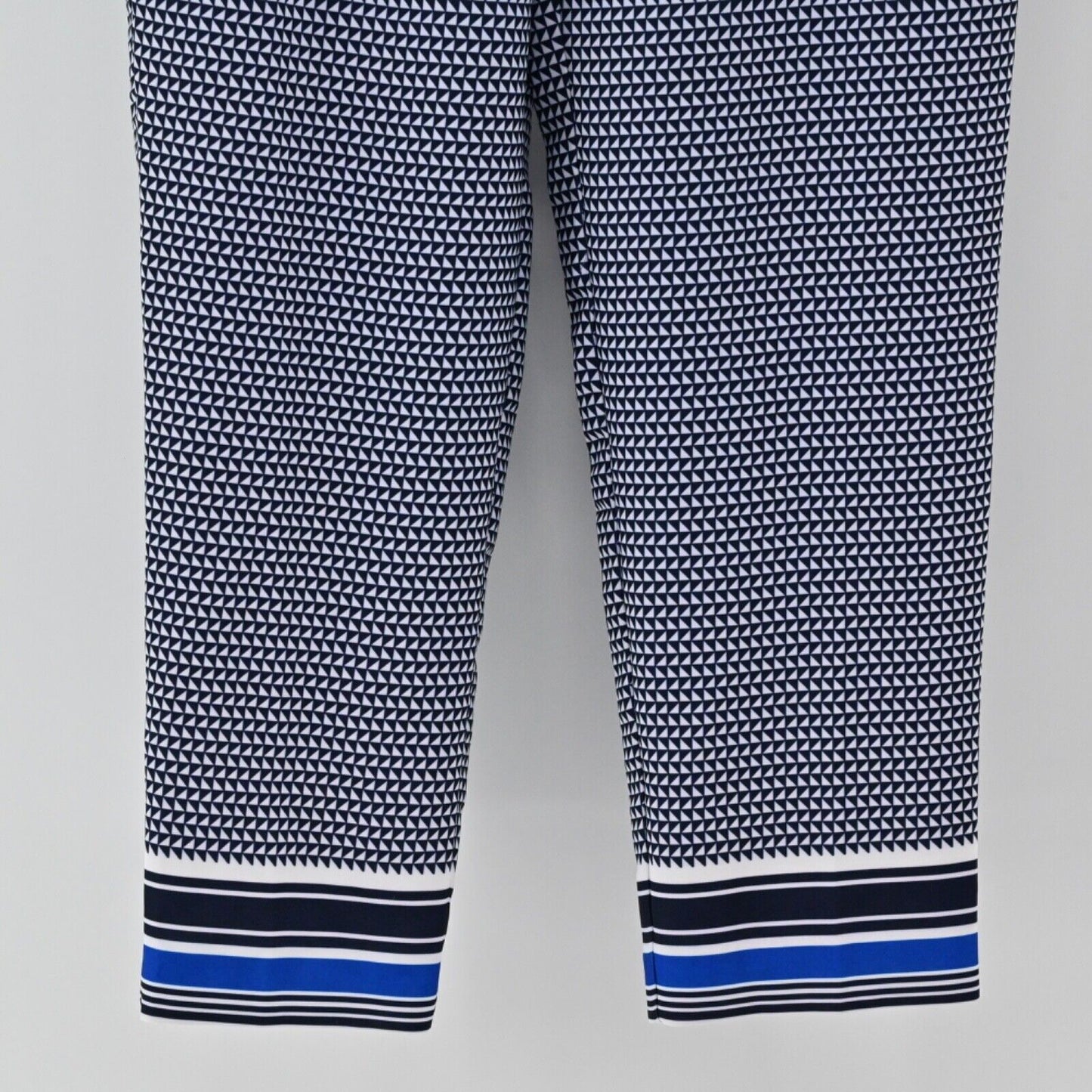 J CREW Pants Womens Size 6 Blue Geometric Stripe Drawstring Elastic Waist Drapey