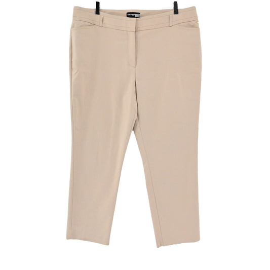 KARL LAGERFELD Pants Womens Size 16 Khaki Cotton Stretch High Rise Trousers