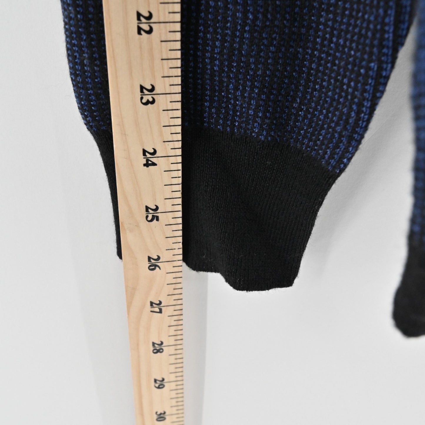 ROBERT GRAHAM Mens Blue Quarter Zip Sweater Sz XL Wool Waffle Knit Pullover Mock