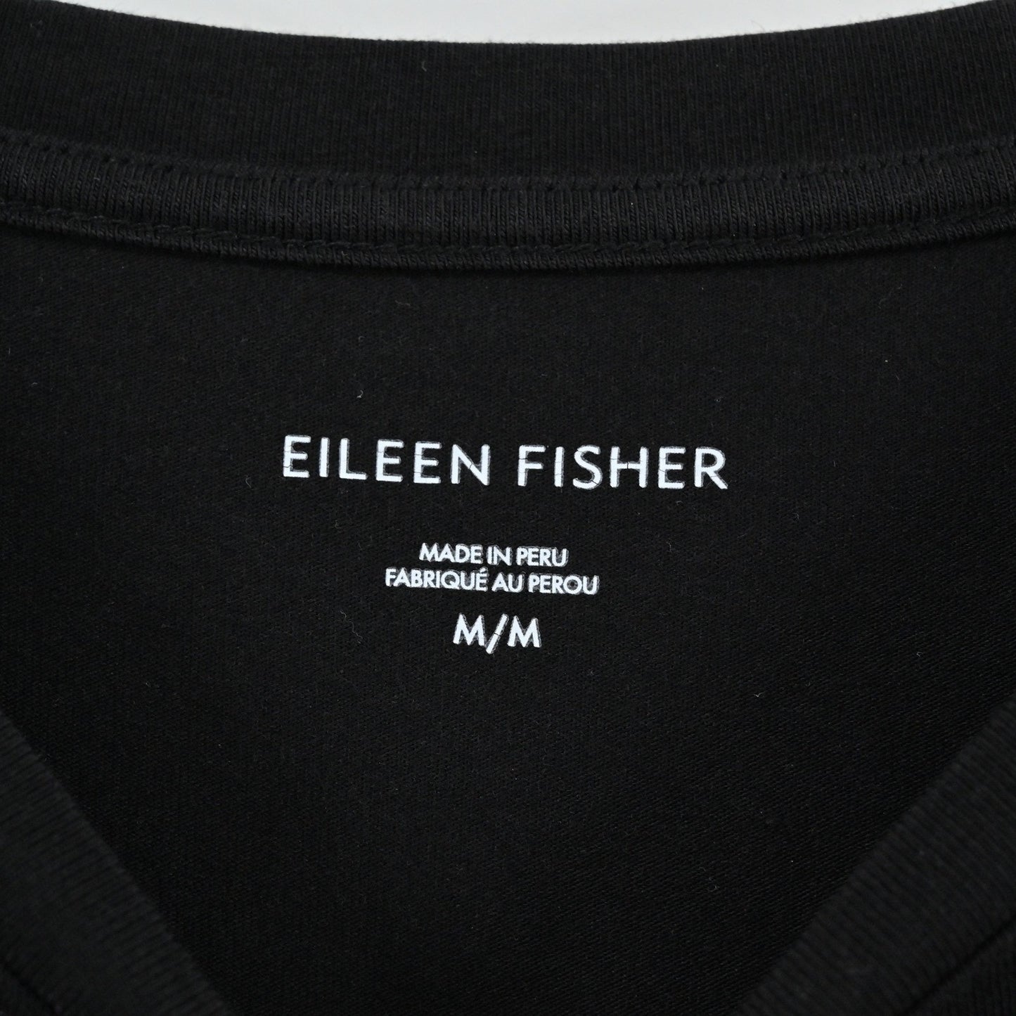 Eileen Fisher Womens Organic Cotton Midi Dress Size M Black Minimalist Lagenlook