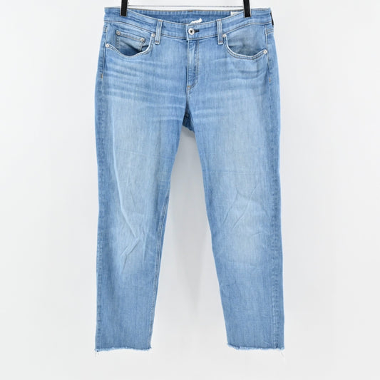 Rag Bone Womens Dre Jeans Sz 29 Blue Light Wash Low Rise Slim Boyfriend Stretch