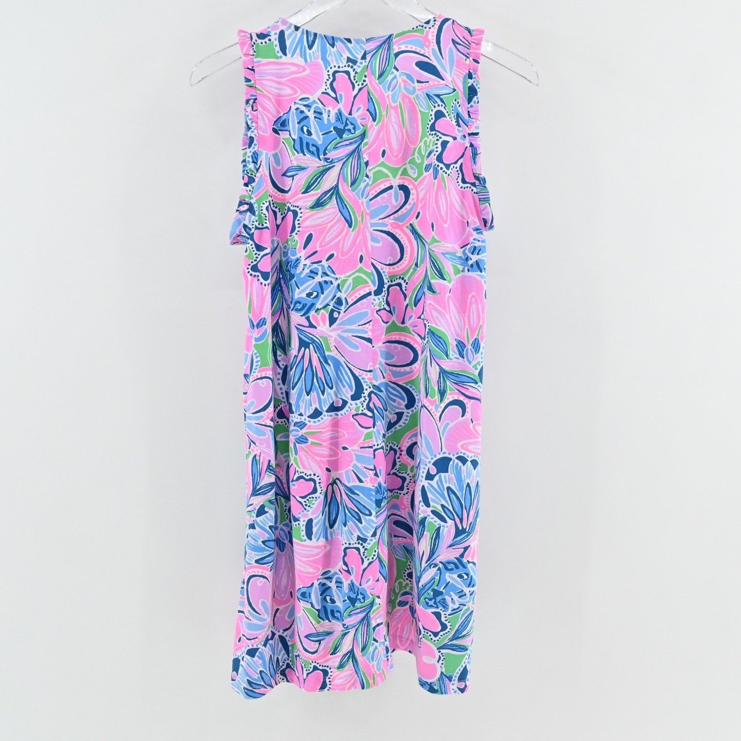 Lilly Pulitzer Aron Swing Dress Size S Gecko Green Tiger Sunrise Floral Tropical