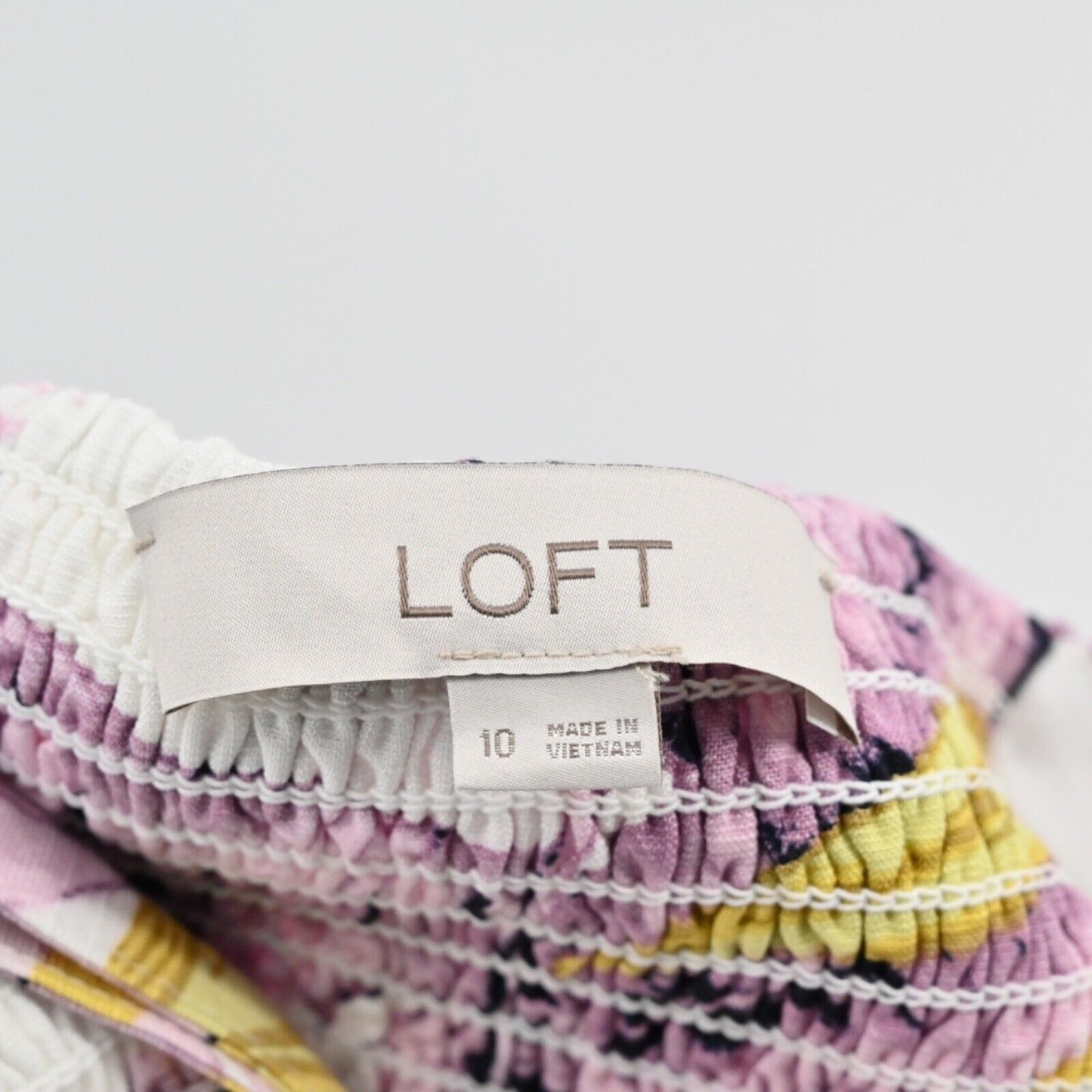 LOFT Dress Womens Size 10 Paradise Tiered Ruffle Mini Tank Square Neck Tropical