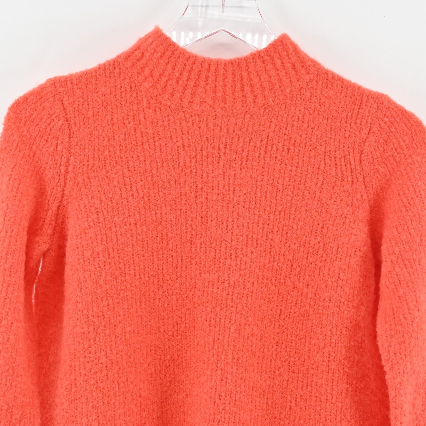 LOVERS FRIENDS Sweater Womens Size XS Wool Blend Coral Mock Neck Knit Top Cozy