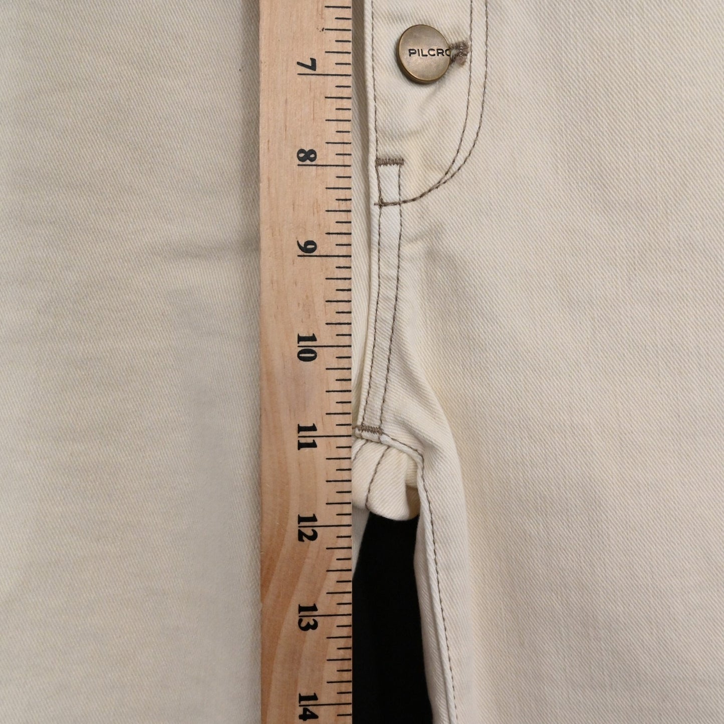 ANTHROPOLOGIE Jeans Womens Size 27 Pilcro The Icon Flare High Rise Ivory Denim