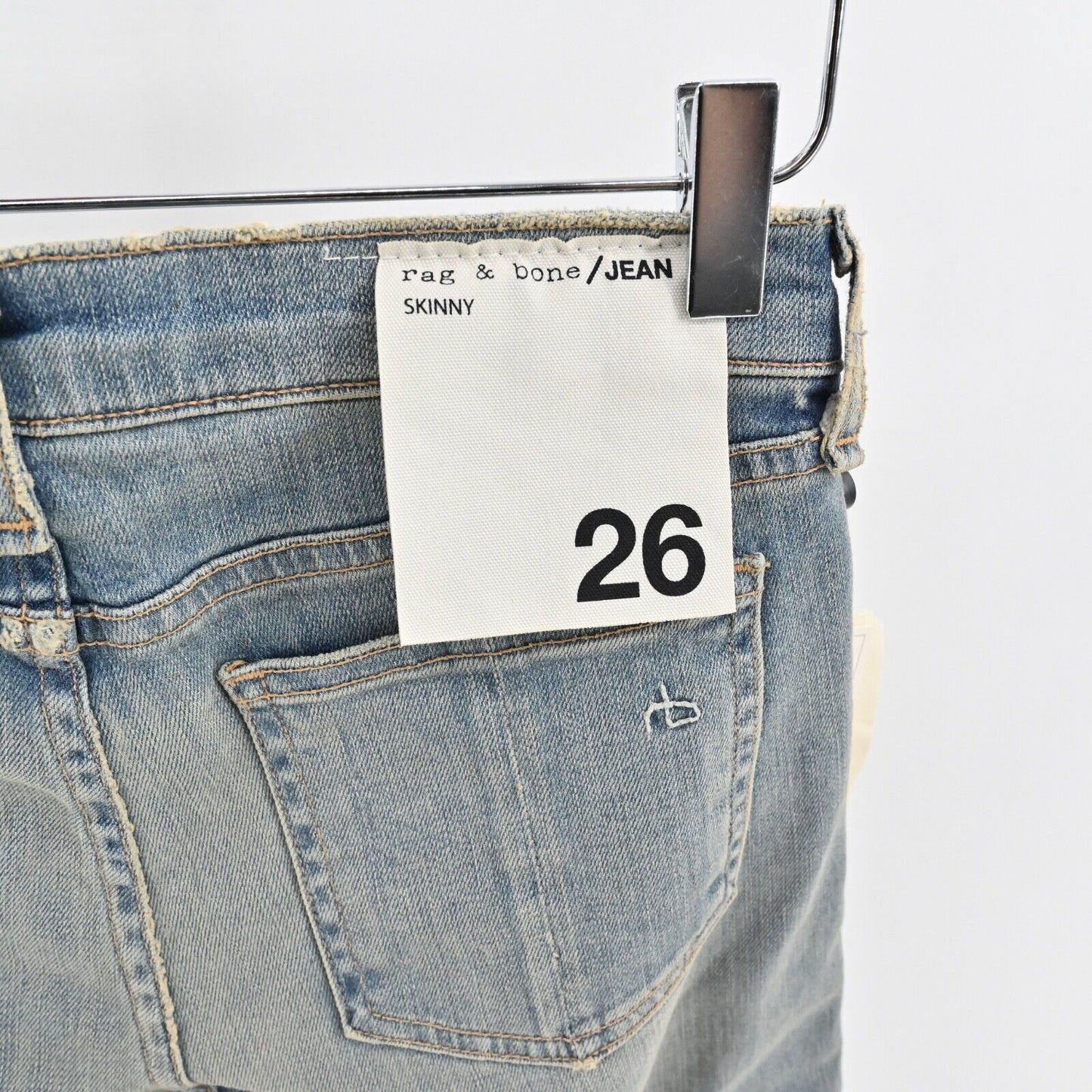 RAG BONE Jeans Womens Size 26 Light Wash Distressed Water Street Low Rise Skinny