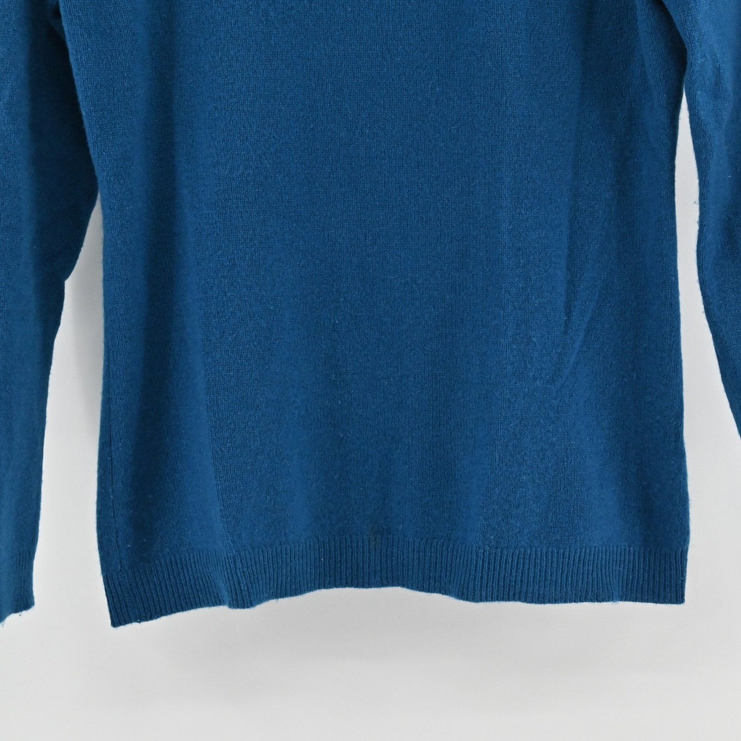 Charter Club Womens Cashmere Sweater Sz XS Teal Blue Crew Neck Cozy Quiet Luxury
