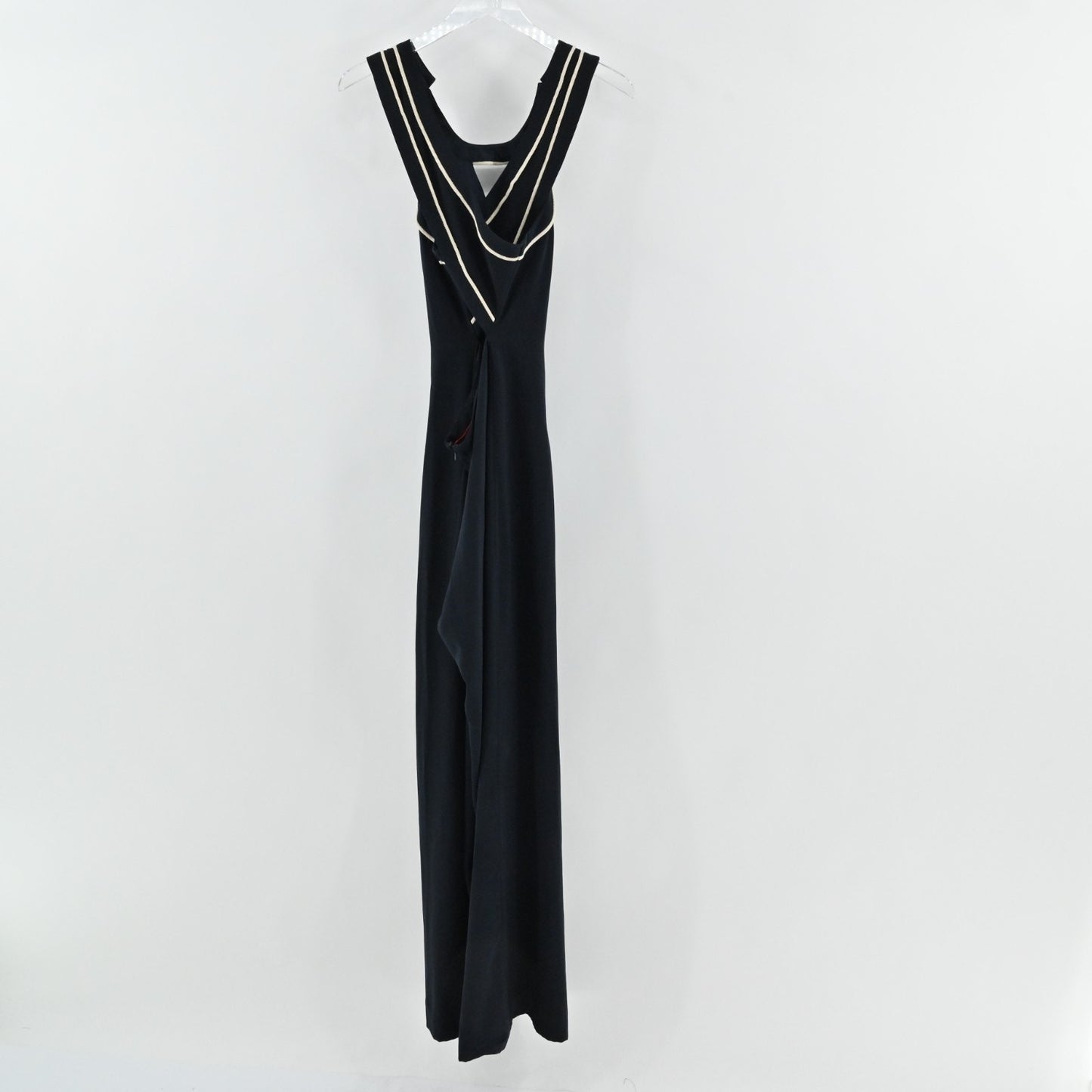 Anthropologie Womens Cartonnier Whitney Wide Leg Jumpsuit Size S Dark Navy Blue