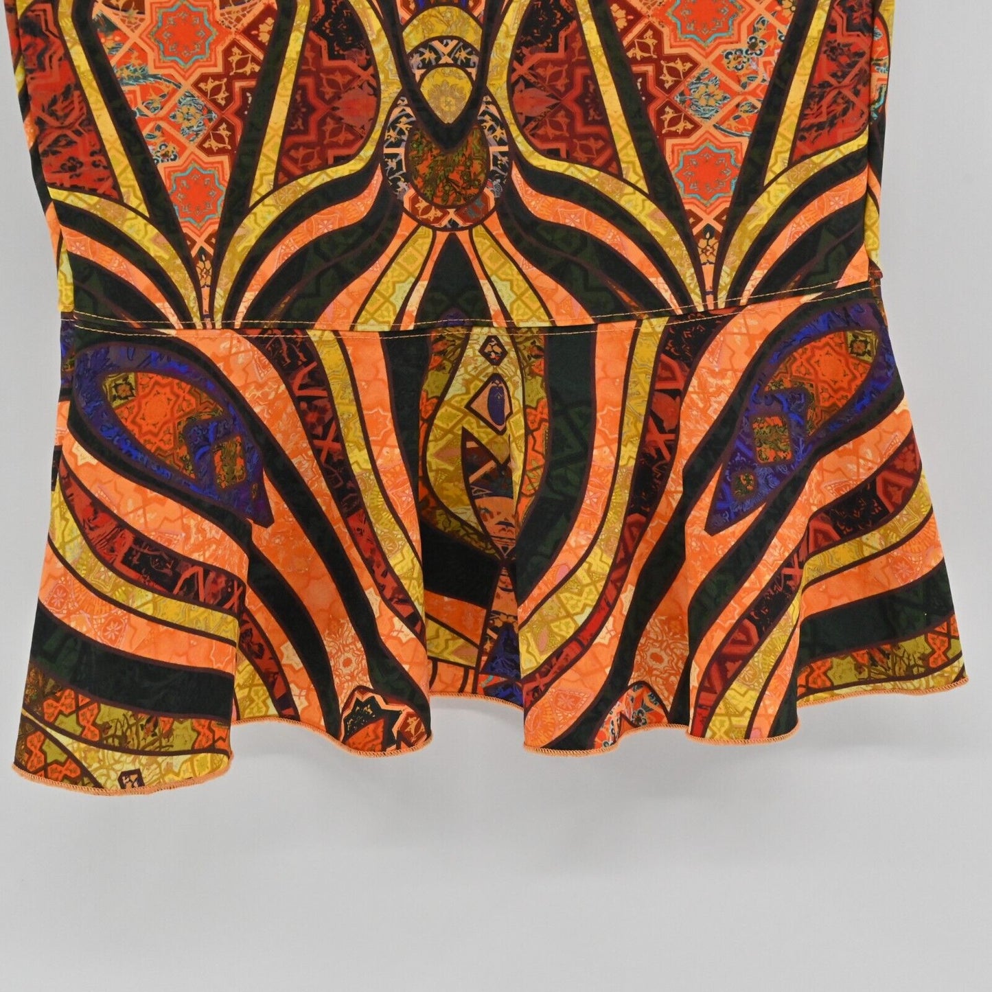 TORN by RONNY KOBO Skirt Womens Sz S Orange Boho Geometric Paris Trumpet Pencil