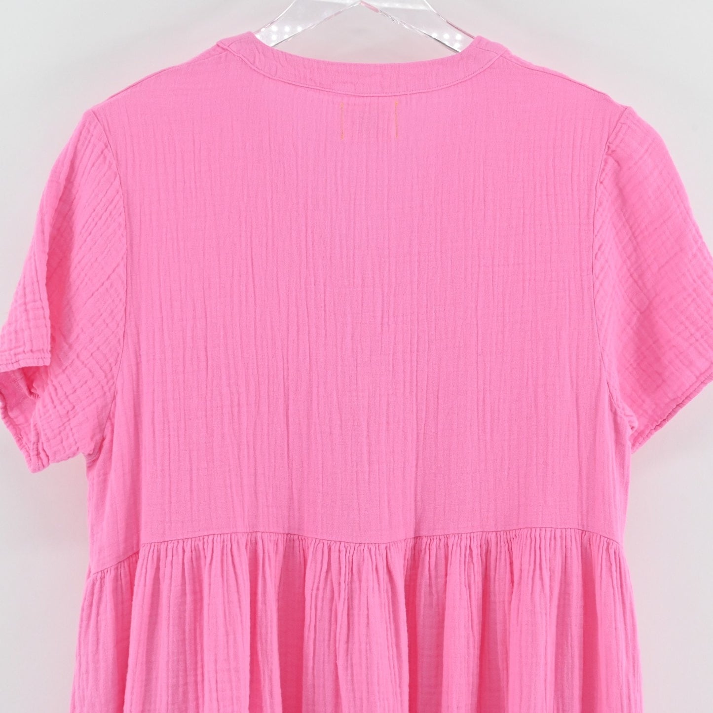 9 Seed Resort El Matador Dress Size S Pink Tiered Cotton Gauze Ruffled Romantic