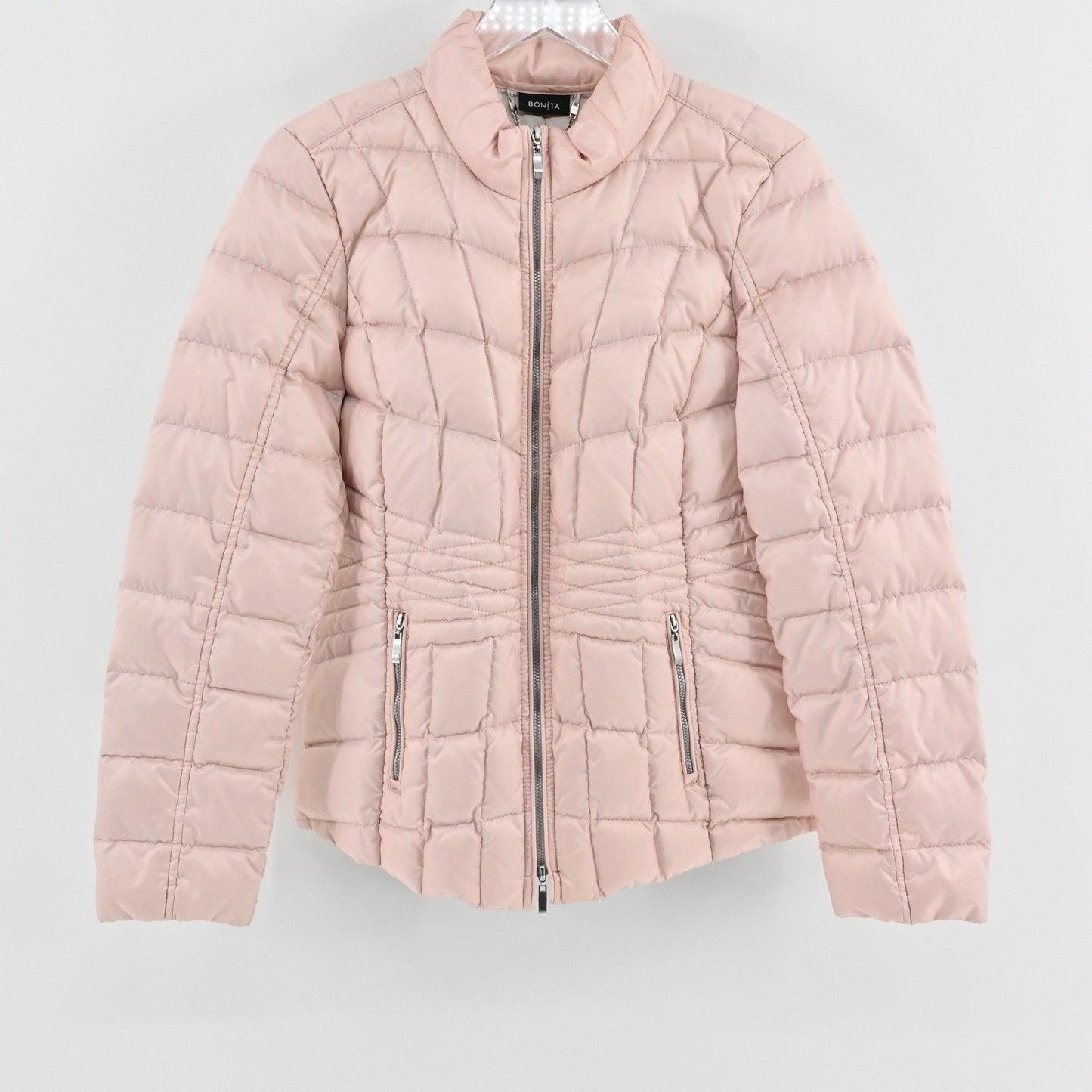 Bonita Womens Quilted Puffer Jacket Size 36 Blush Pink Lightweight