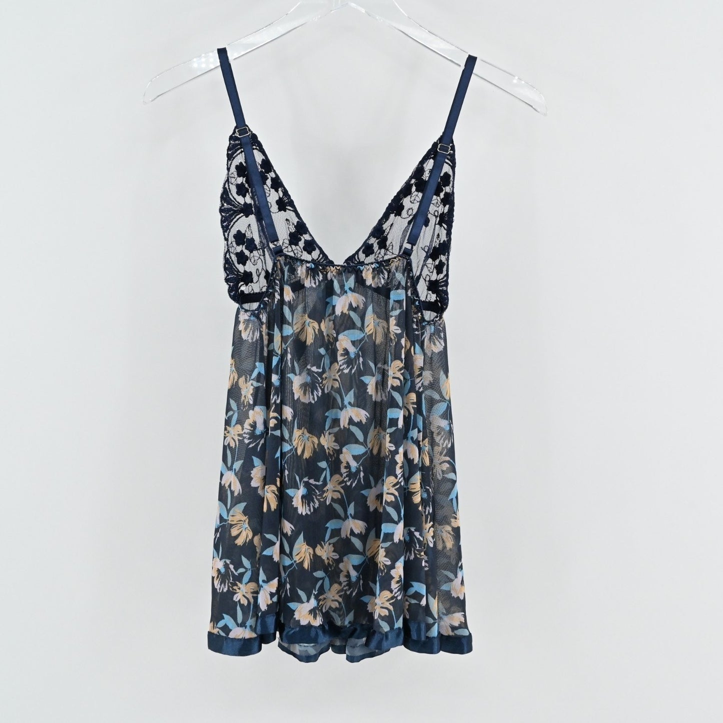 Carrie Amber Babydoll Lace Top Size S Dark Romantic Fairygrunge Floral Sheer Y2k