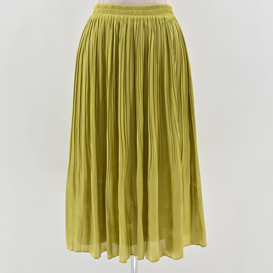 Scotch Soda Satin Pleated Midi Skirt Size XS Pull On Bronzed Green Flowy Casual