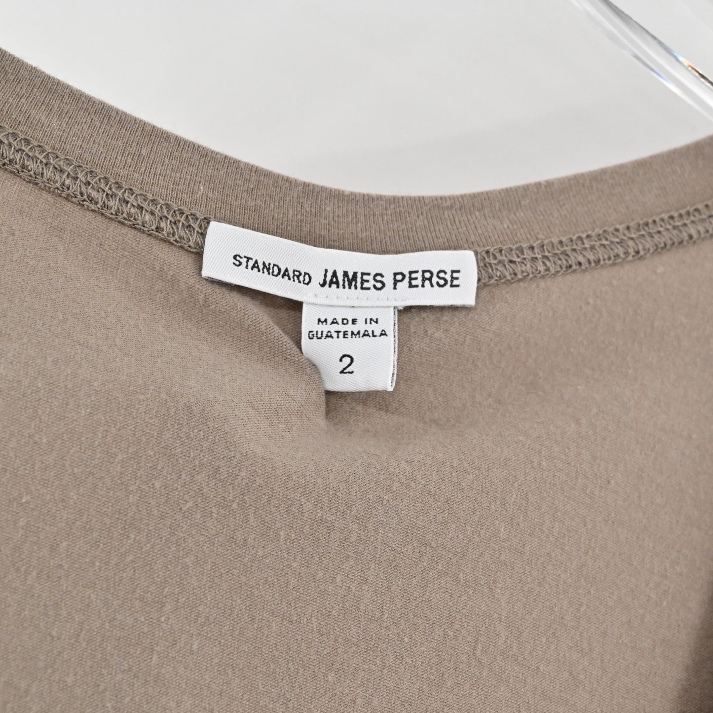 James Perse Cotton Long Sleeve Dress Fawn Taupe Size 2/M Standard Stretch Casual