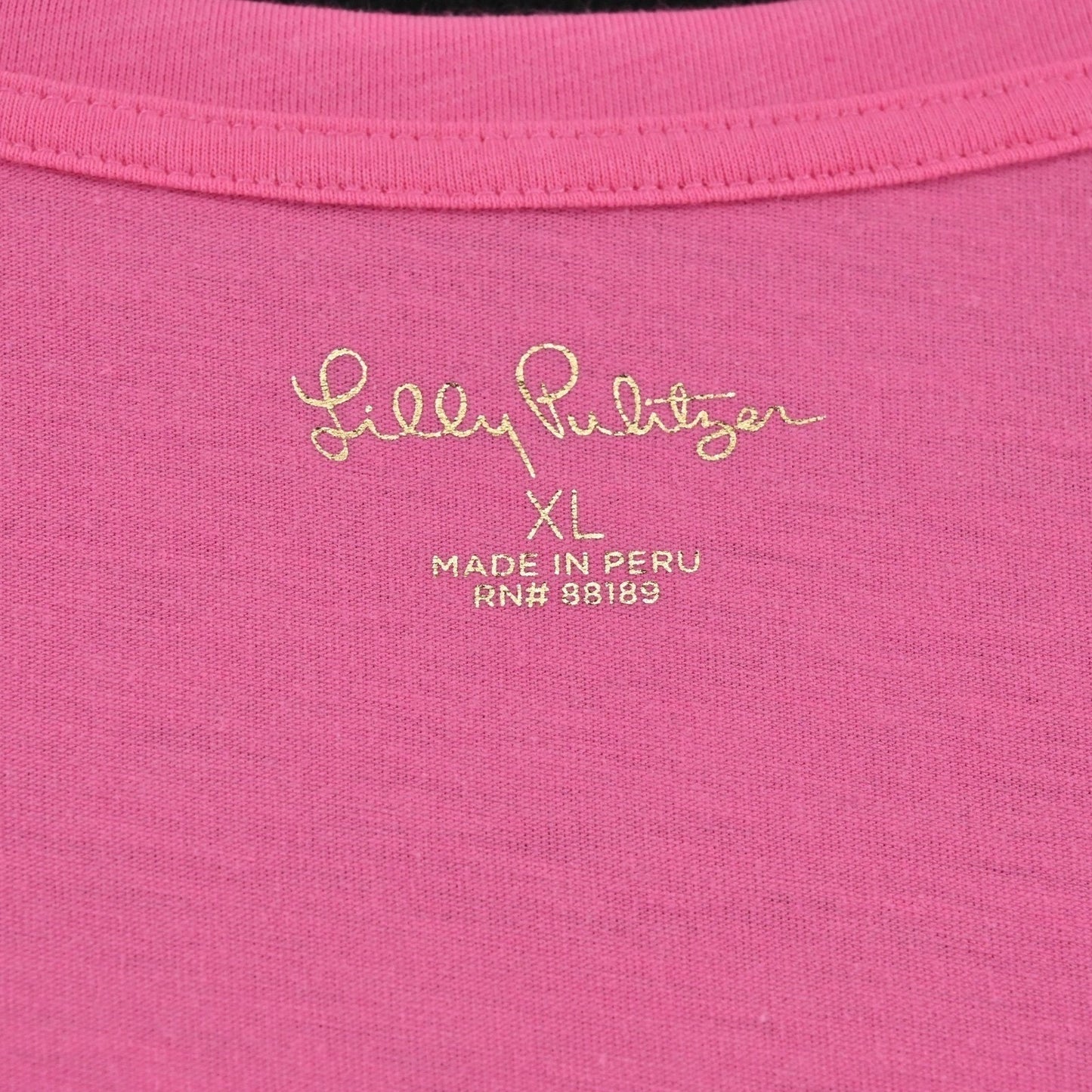 Lilly Pulitzer Womens Jessie Top Size XL Cockatoo Pink Square Neck Short Sleeve