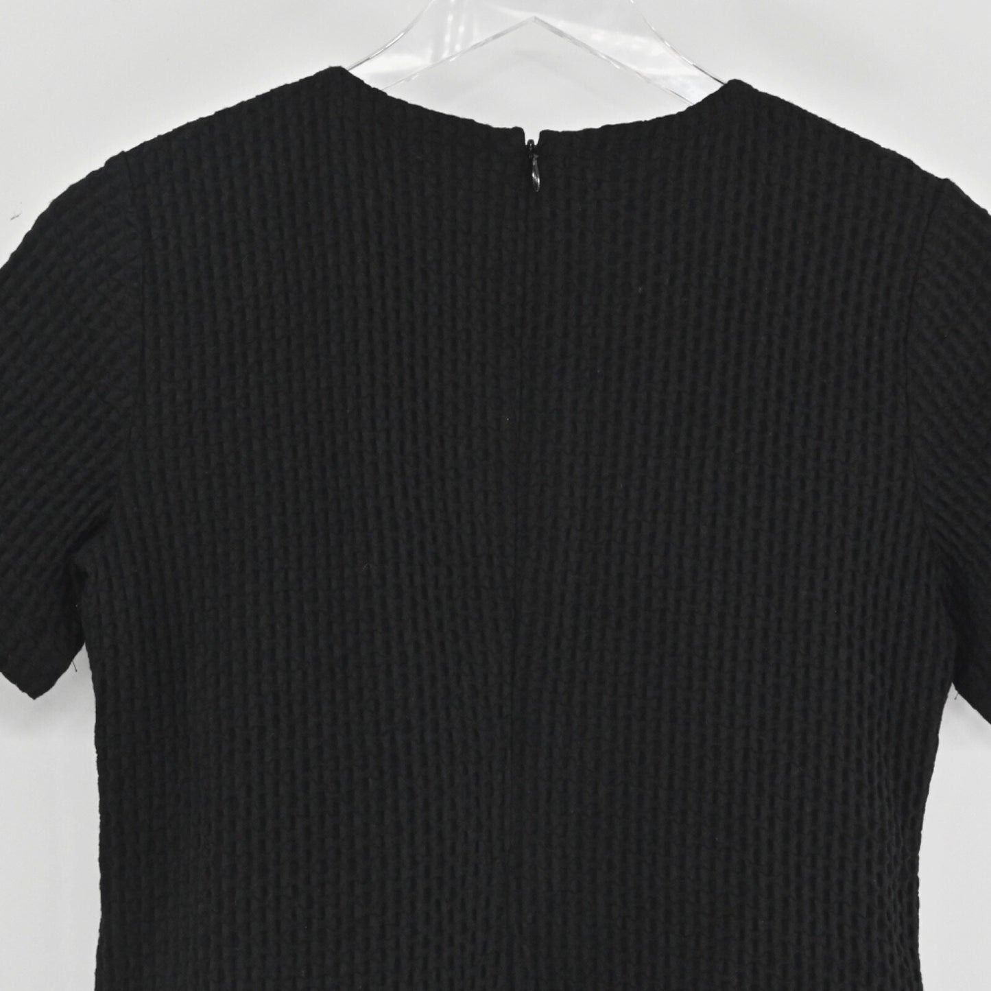 EILEEN FISHER Womens Tonal Texture Shift Dress Size 4P Black Cotton Blend Office