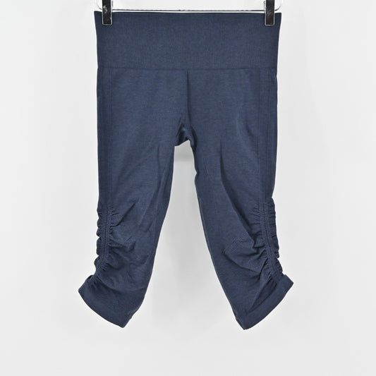 LULULEMON Leggings Womens Sz 6 In The Flow Cropped Seamless Navy Blue Atheletic