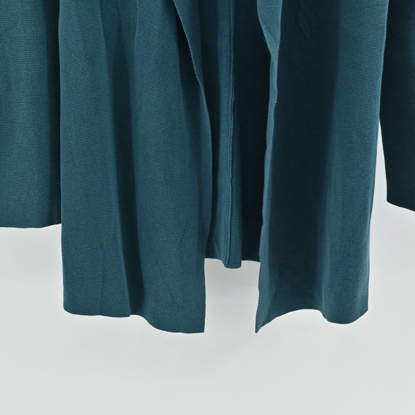 Eileen Fisher Womens Silk Cardigan Size XS Teal Blue Long Open Front Sweater