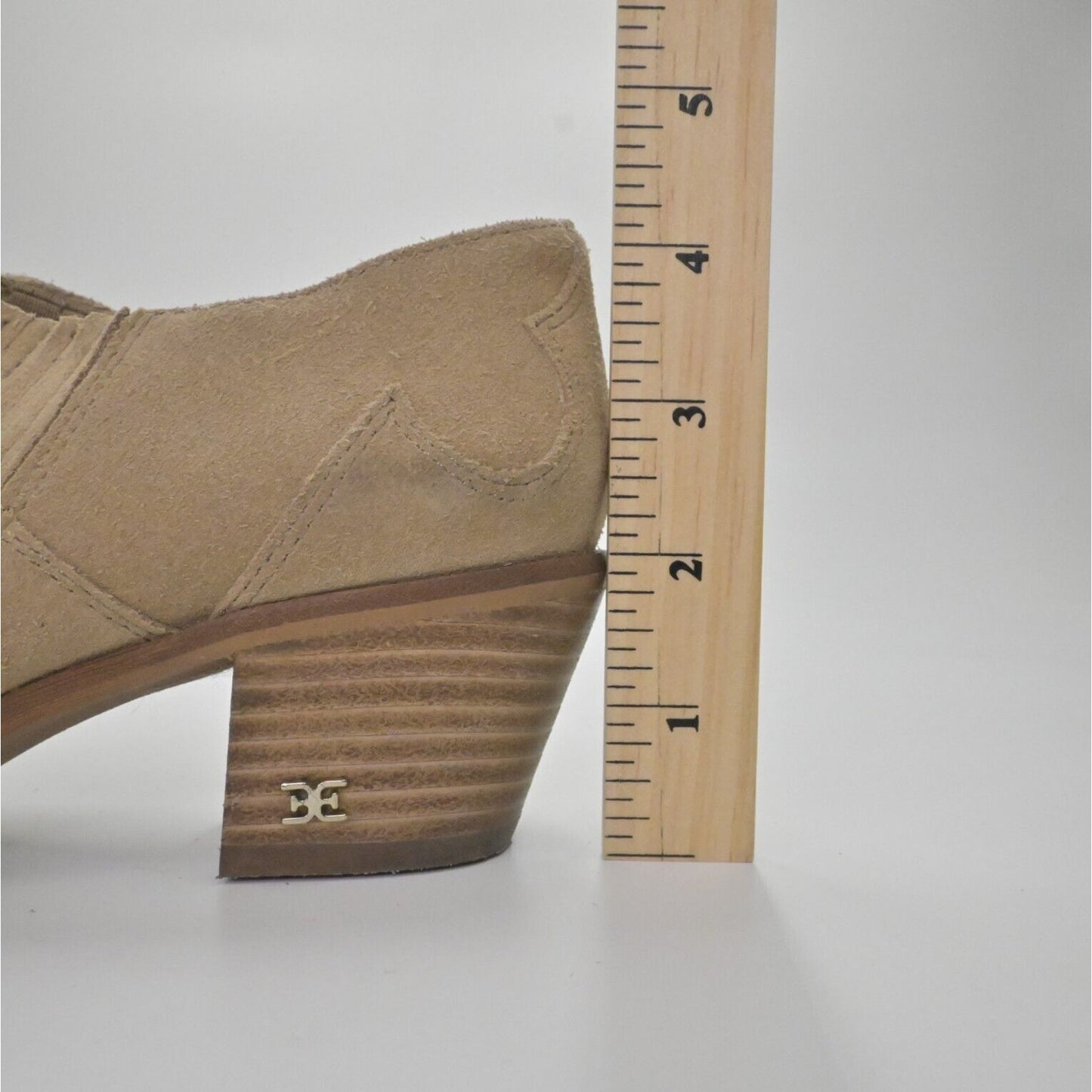 SAM EDELMAN Booties Womens Size 6.5 Roy Cowboy Boots Western Tan Ankle Rodeo