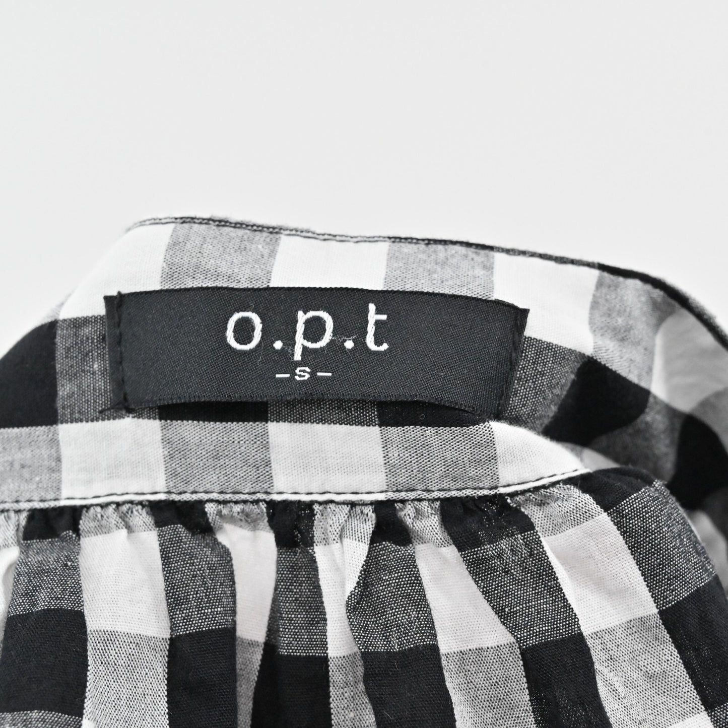 OPT Dress Size S Barbie Doll Sleeveless Straight Neck Mini Black White Gingham