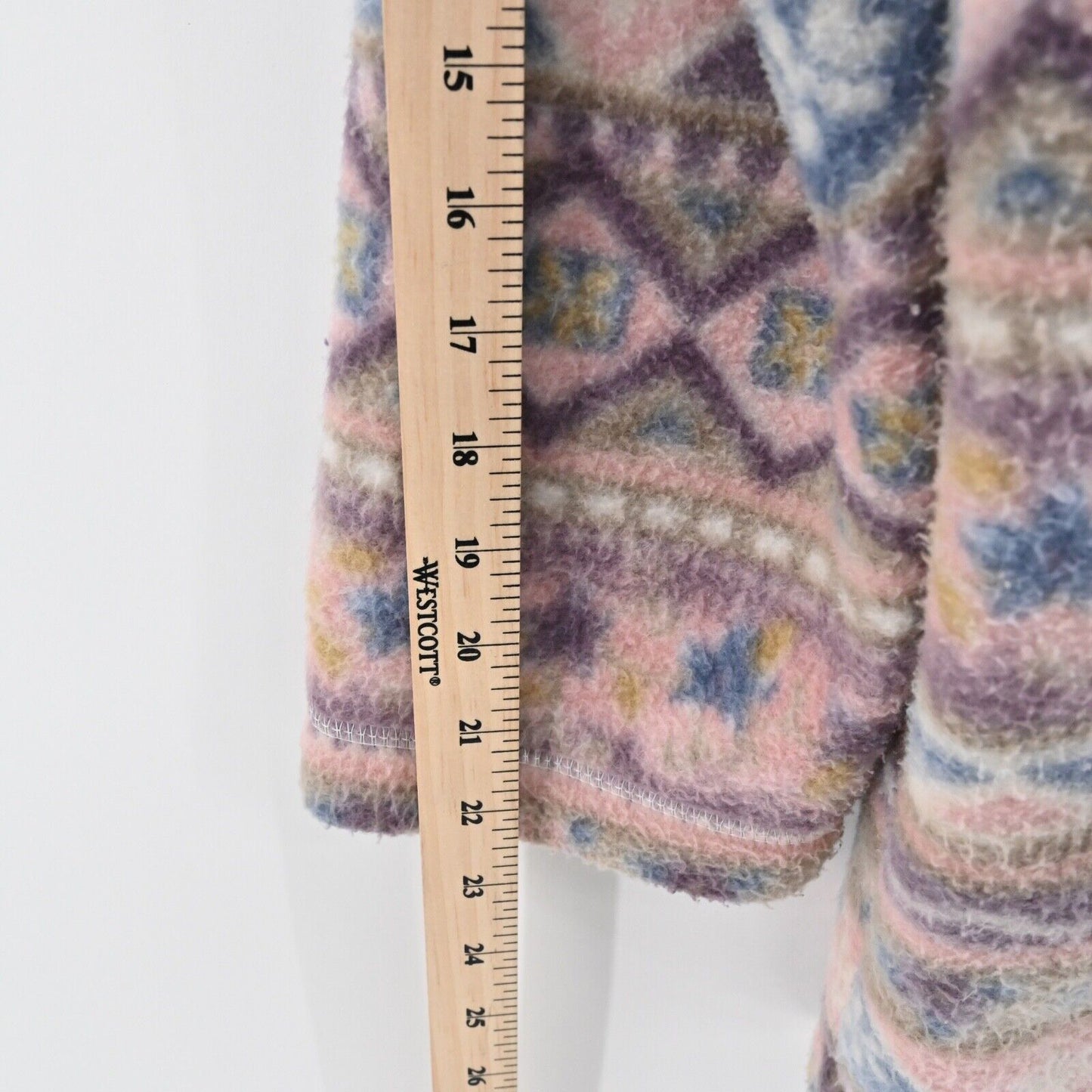Vtg ALFRED DUNNER Jacket Womens Size L Pink Fair Isle Fleece Button Shacket 90s