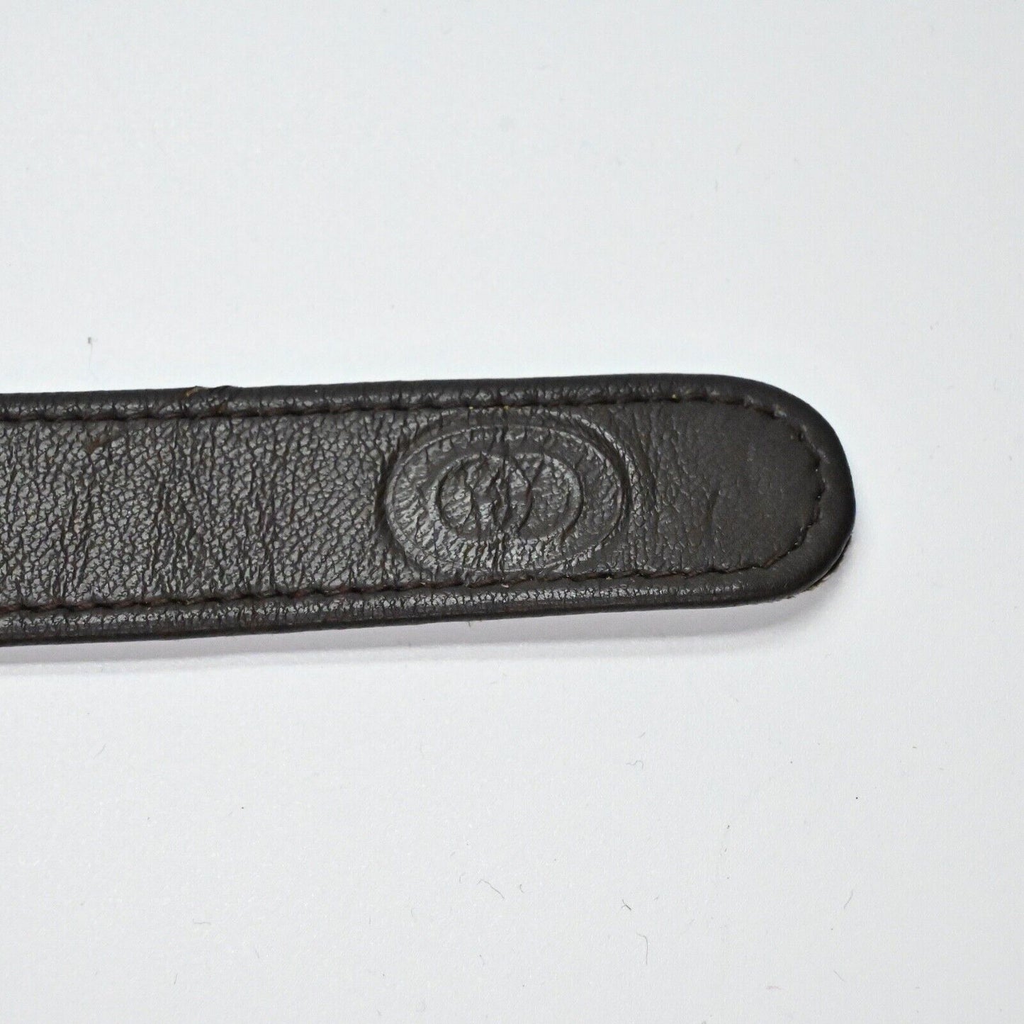 Vtg GUCCI Belt Womens Size 75/30 Brown Leather Gunmetal Buckle Stamped Logo 80s